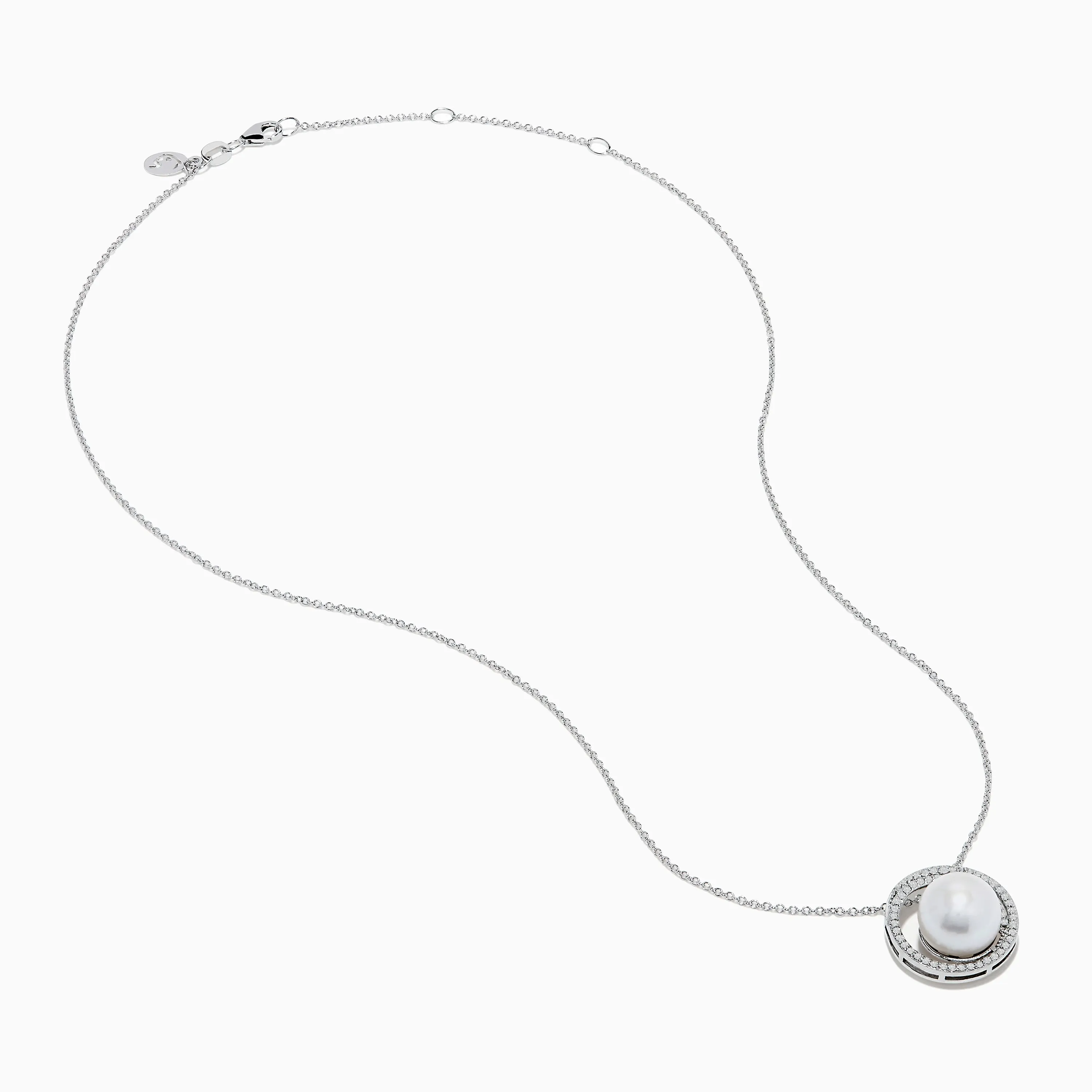 14K White Gold Fresh Water Pearl and Diamond Pendant sold by Effy product image thumbnail 2