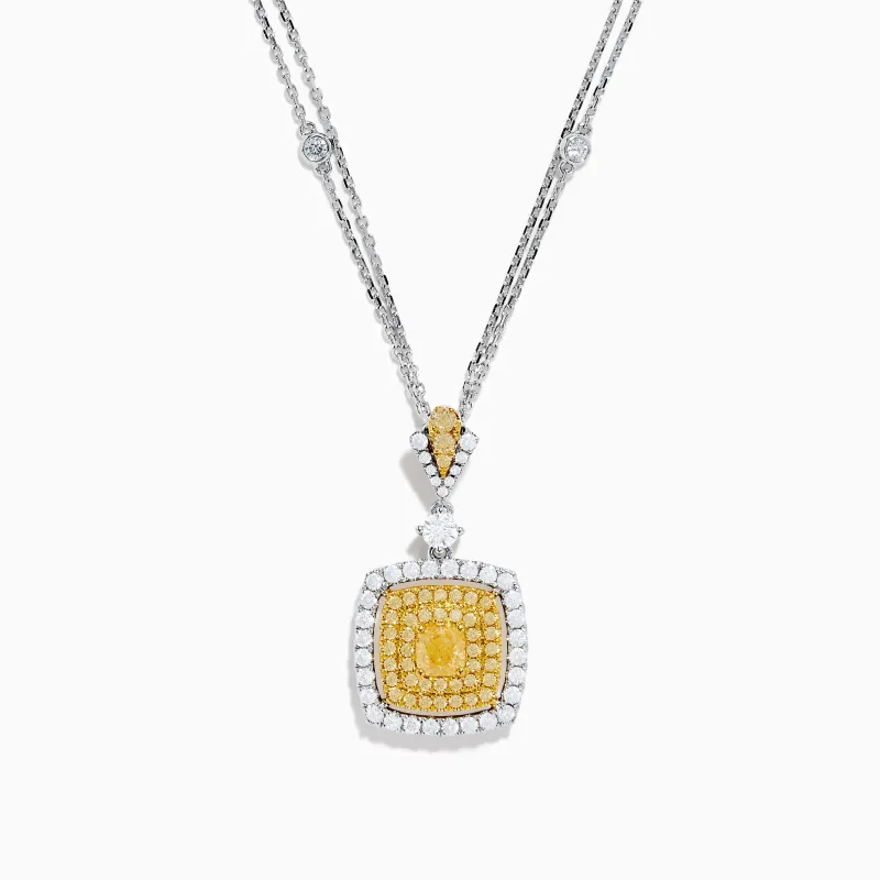 Canare 18K Two Tone Gold White and Yellow Diamond Pendant sold by Effy