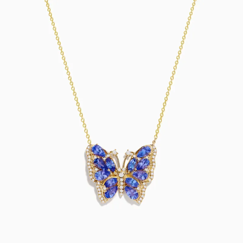 Nahla 14K Yellow Gold Tanzanite and Diamond Butterfly Necklace sold by Effy