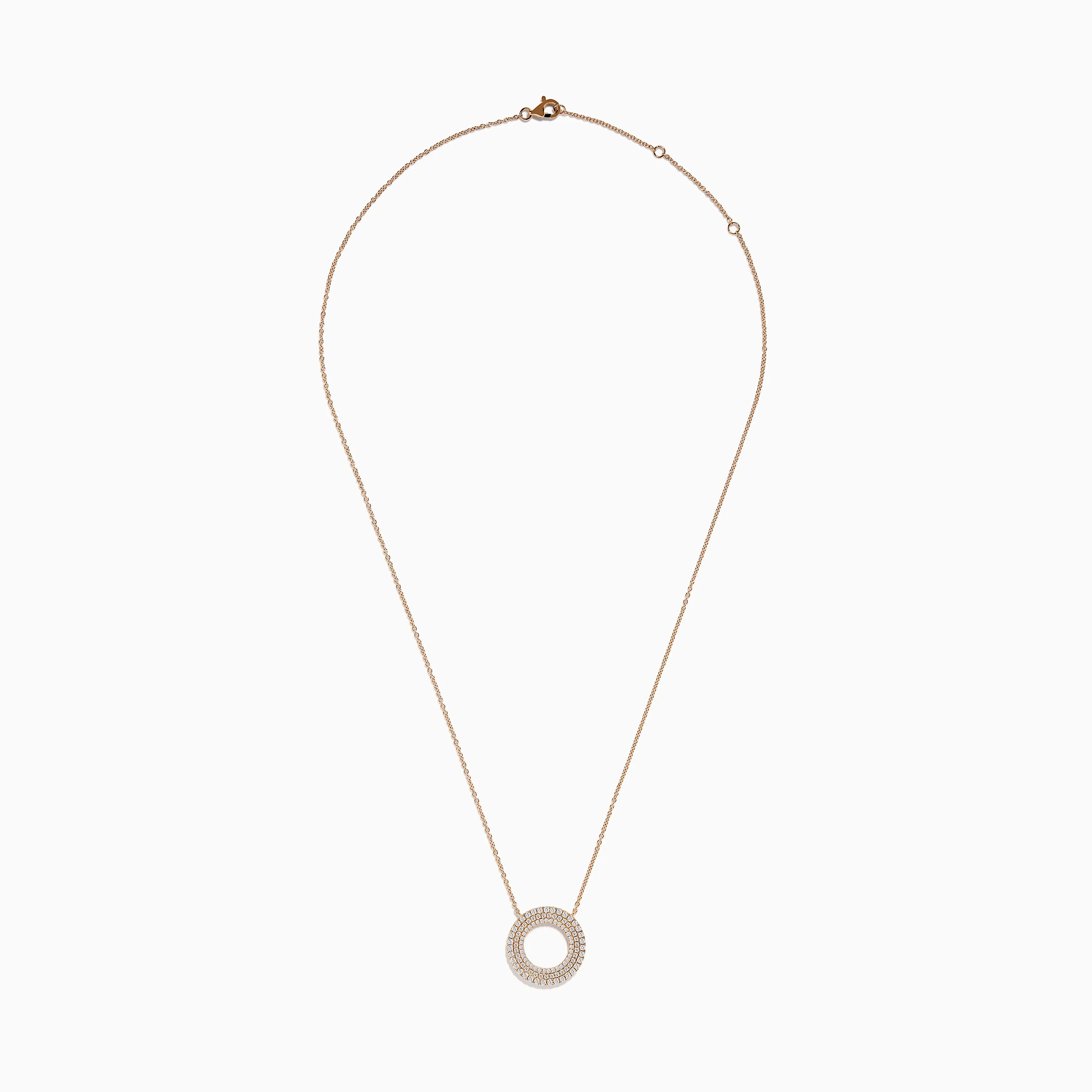 Pave Rose 14K Rose Gold Diamond Circle Necklace sold by Effy product image thumbnail 3