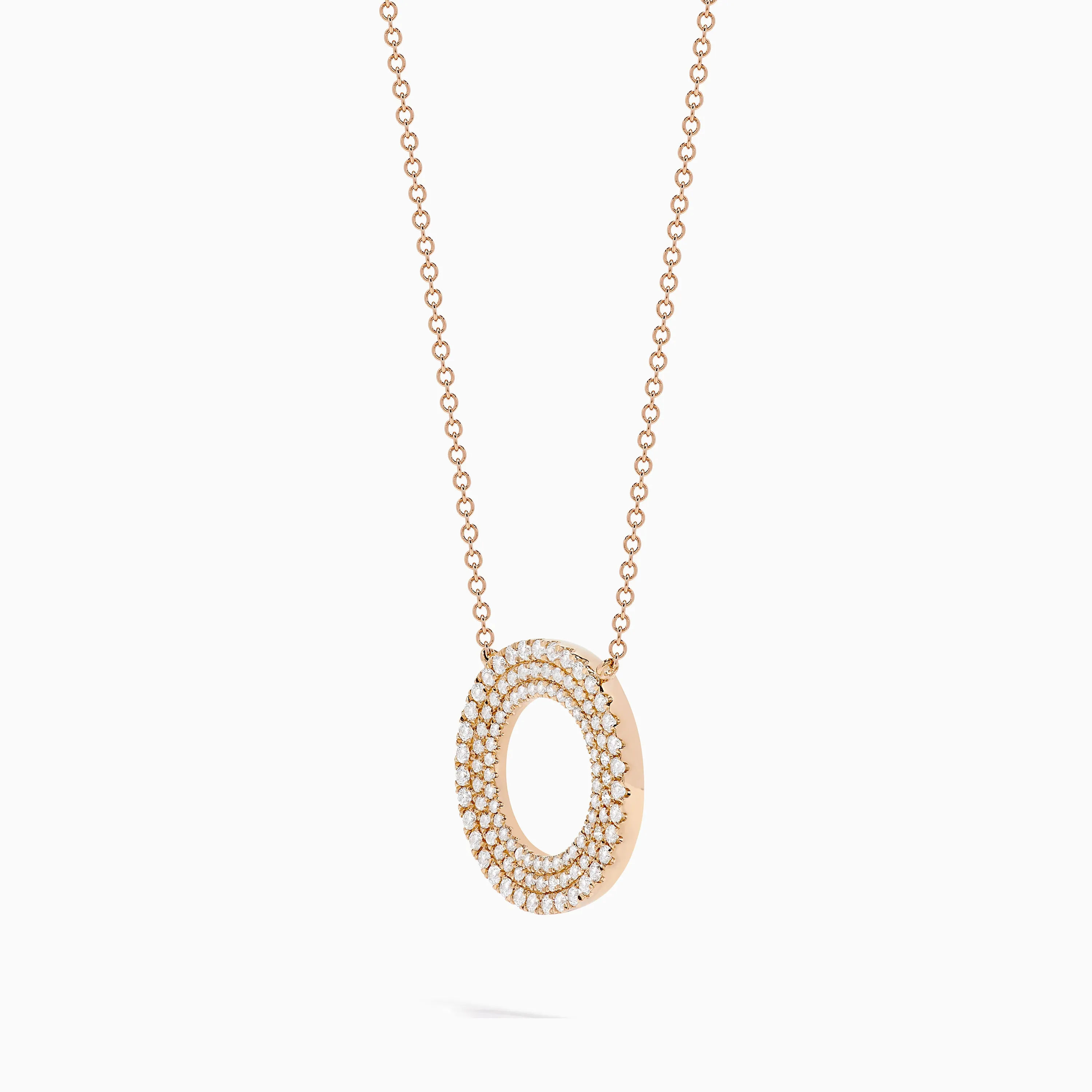 Pave Rose 14K Rose Gold Diamond Circle Necklace sold by Effy product image thumbnail 4
