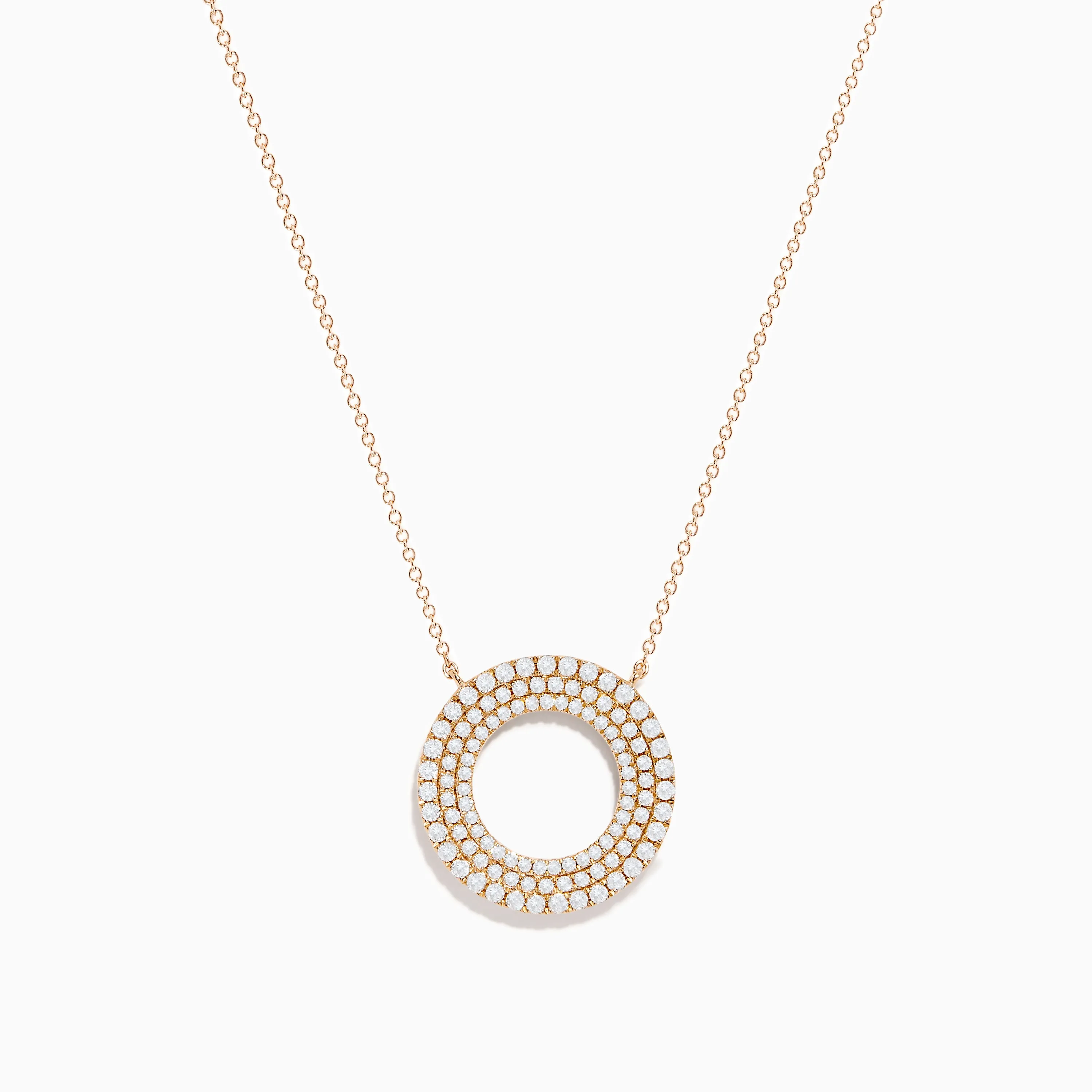 Pave Rose 14K Rose Gold Diamond Circle Necklace sold by Effy
