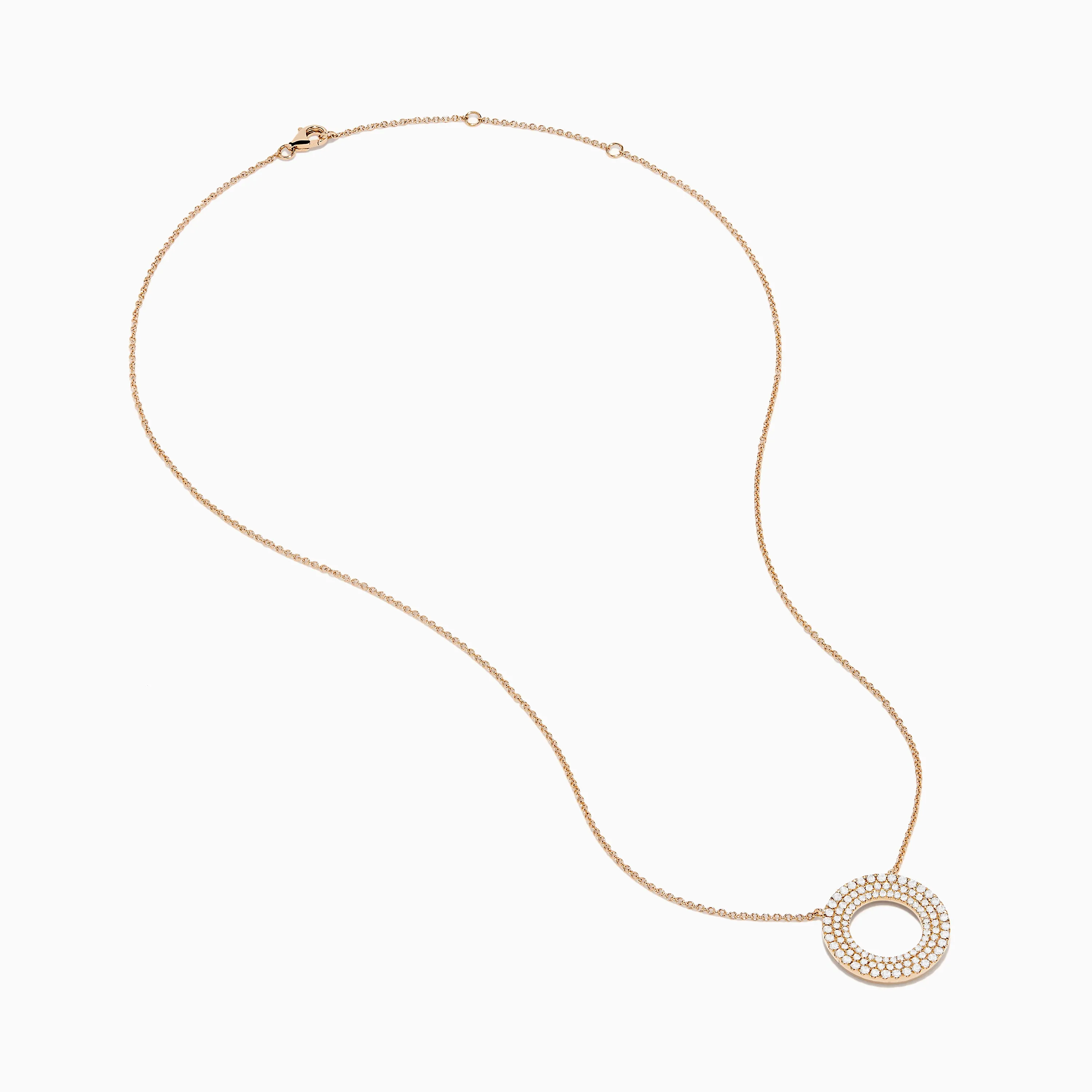 Pave Rose 14K Rose Gold Diamond Circle Necklace sold by Effy product image thumbnail 2