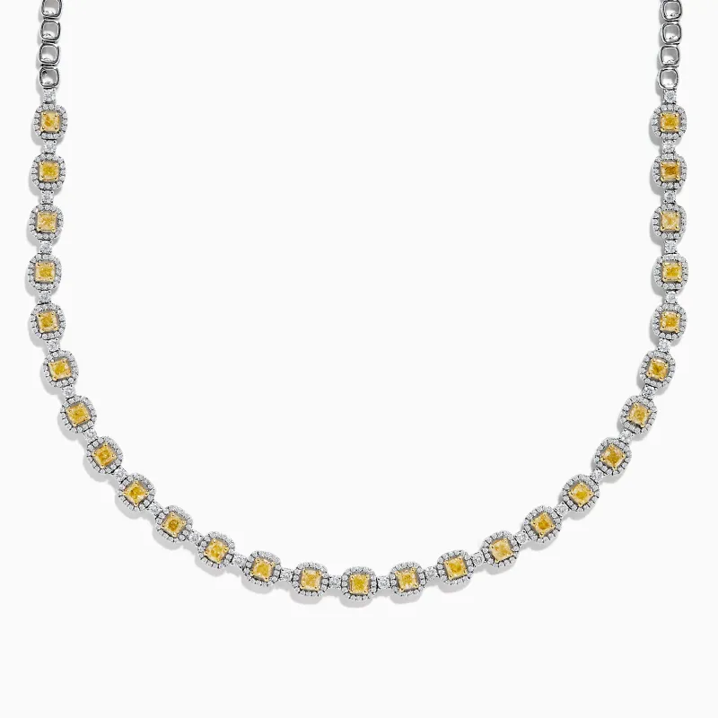 Canare 18K Two Tone Gold White and Yellow Diamond Necklace sold by Effy