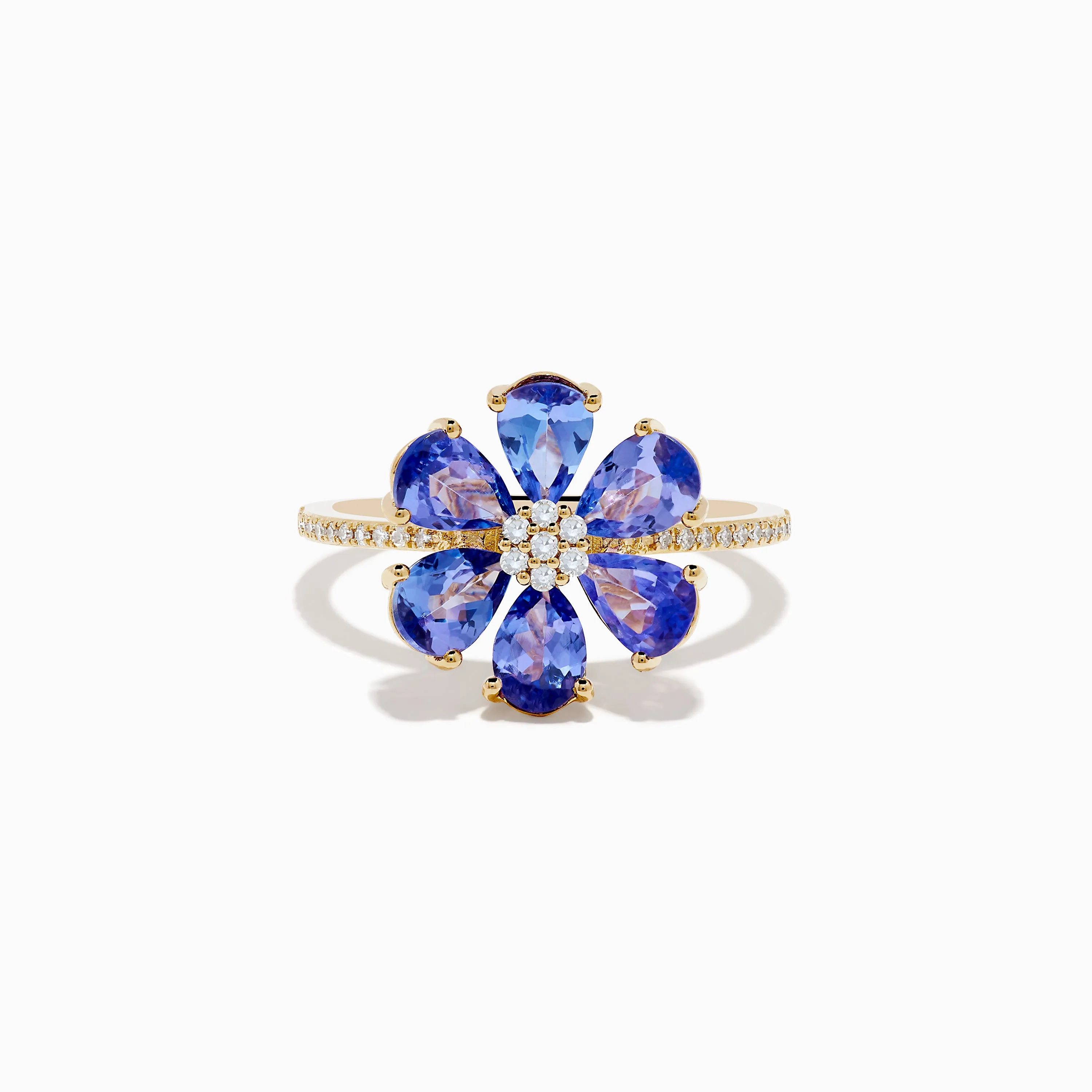 Nahla 14K Yellow Gold Tanzanite and Diamond Flower Ring sold by Effy