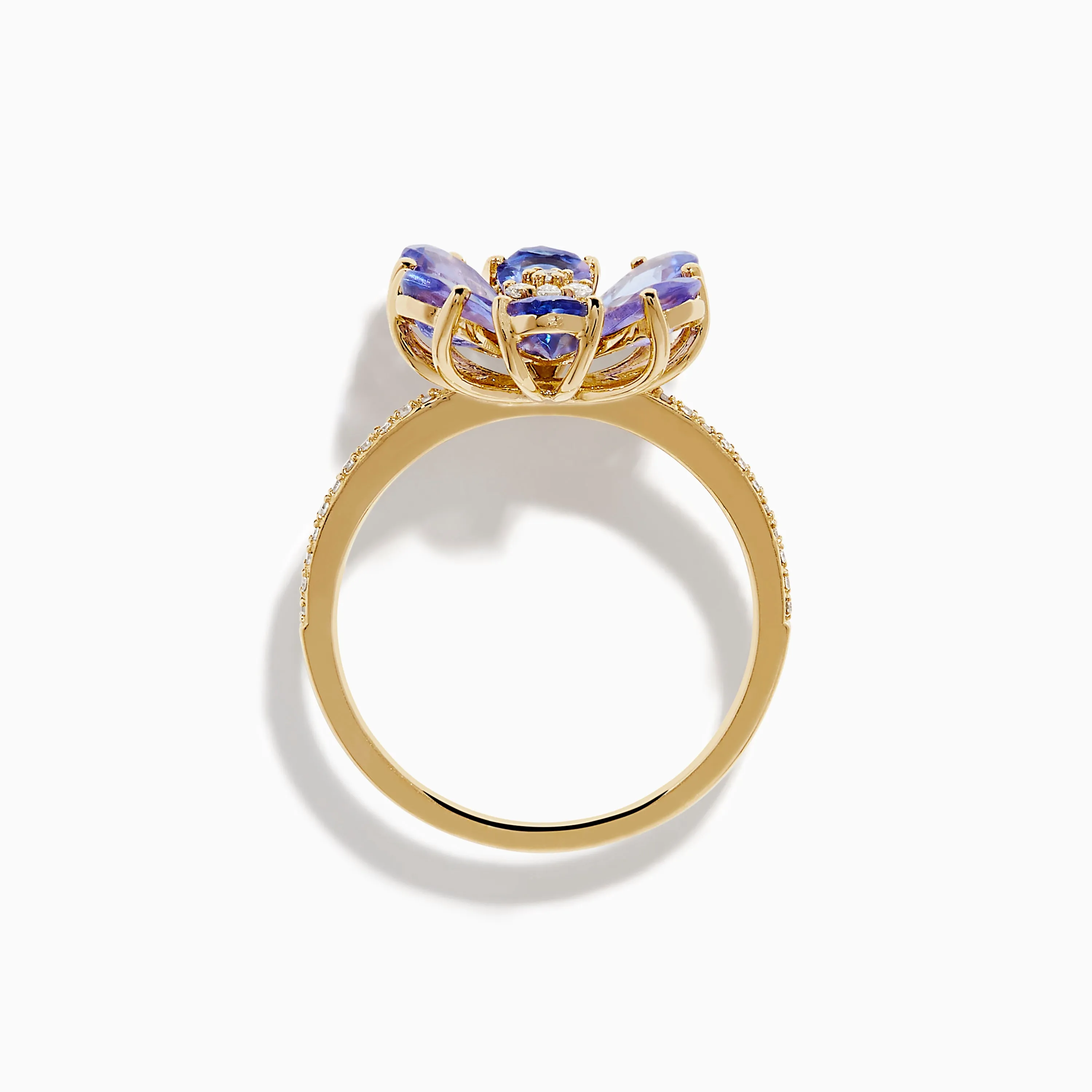 Nahla 14K Yellow Gold Tanzanite and Diamond Flower Ring sold by Effy product image thumbnail 3