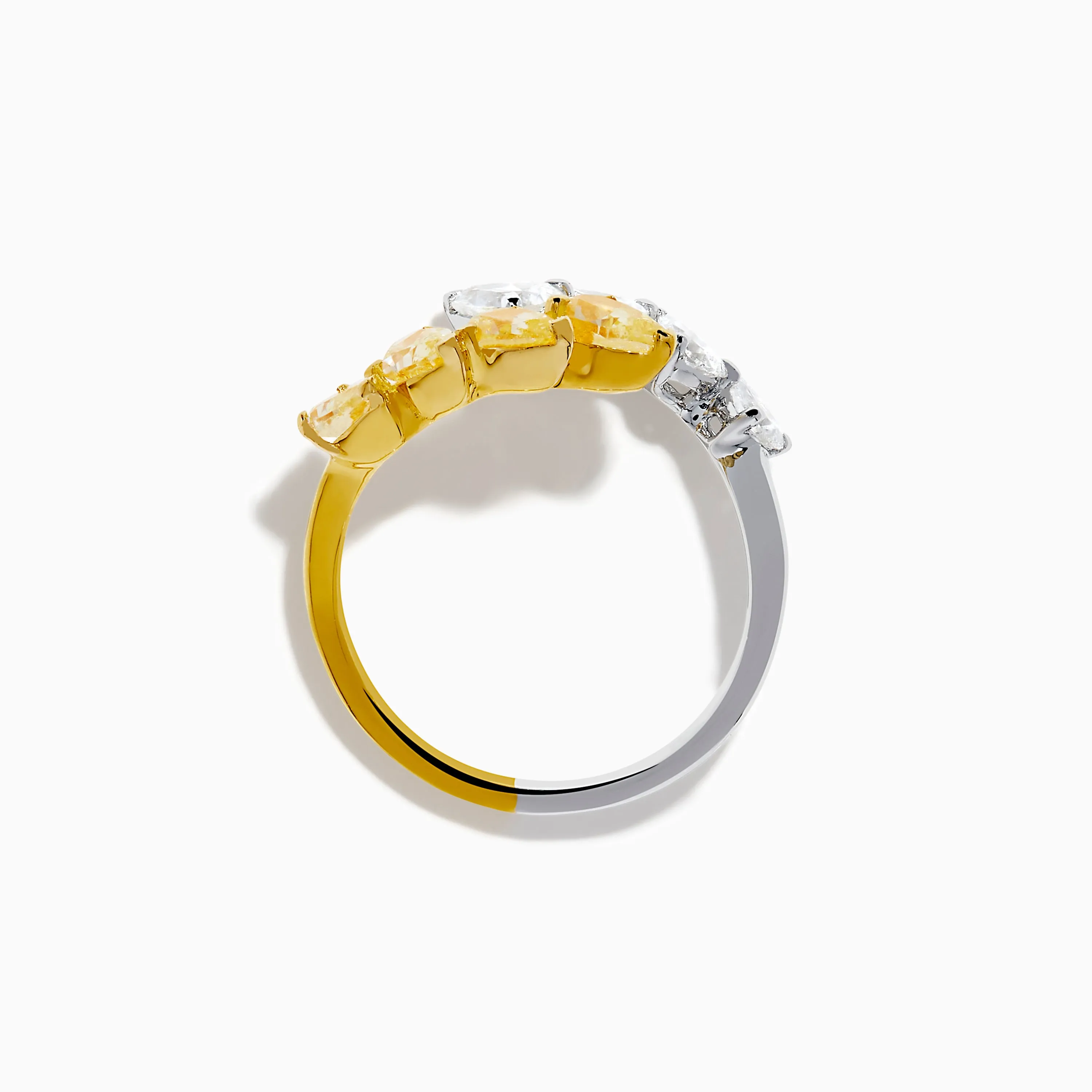 Canare 18K Two Tone Gold White & Yellow Diamond Bypass Ring sold by Effy product image thumbnail 3