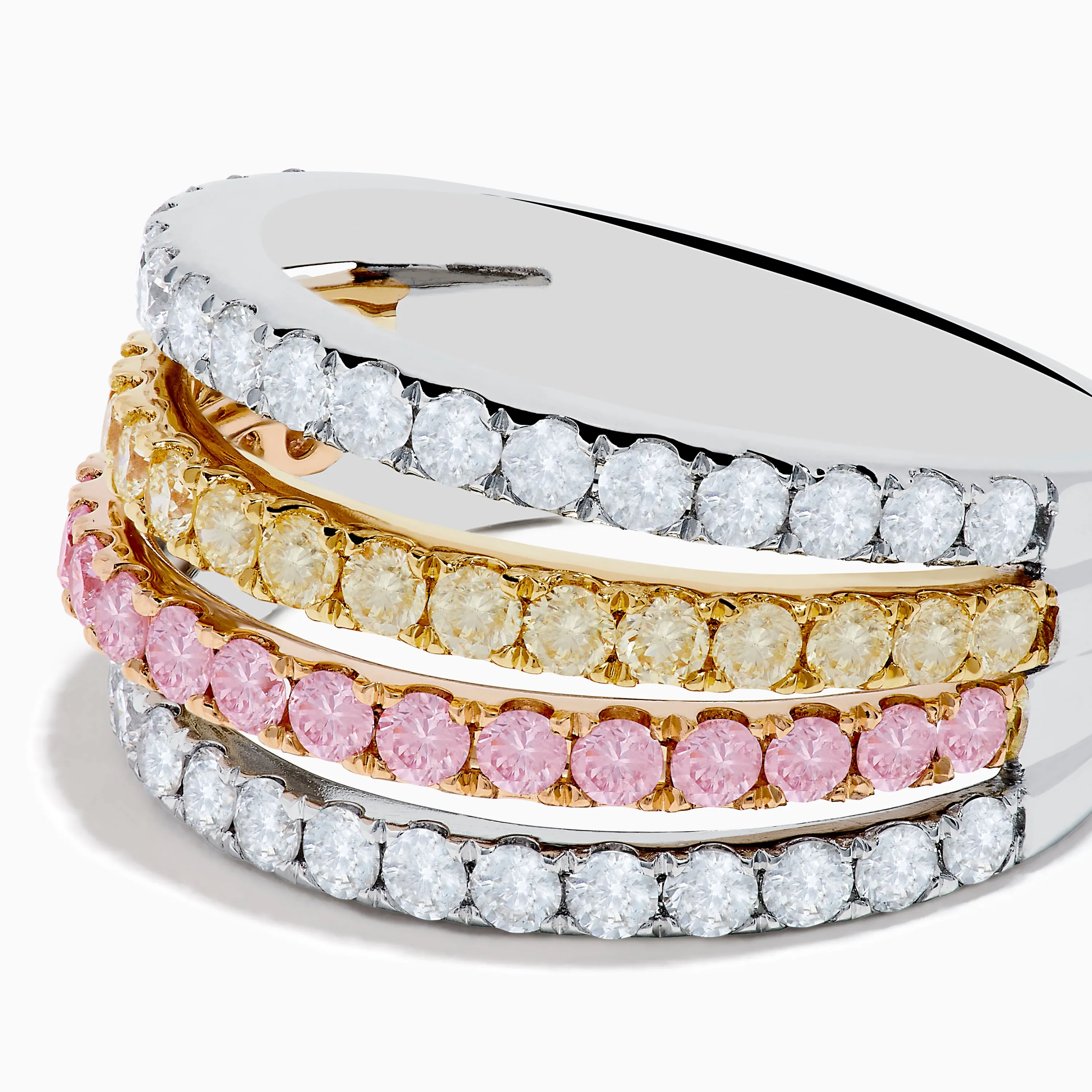18K Three Tone Gold Multi Color Diamond Band Ring sold by Effy product image thumbnail 2