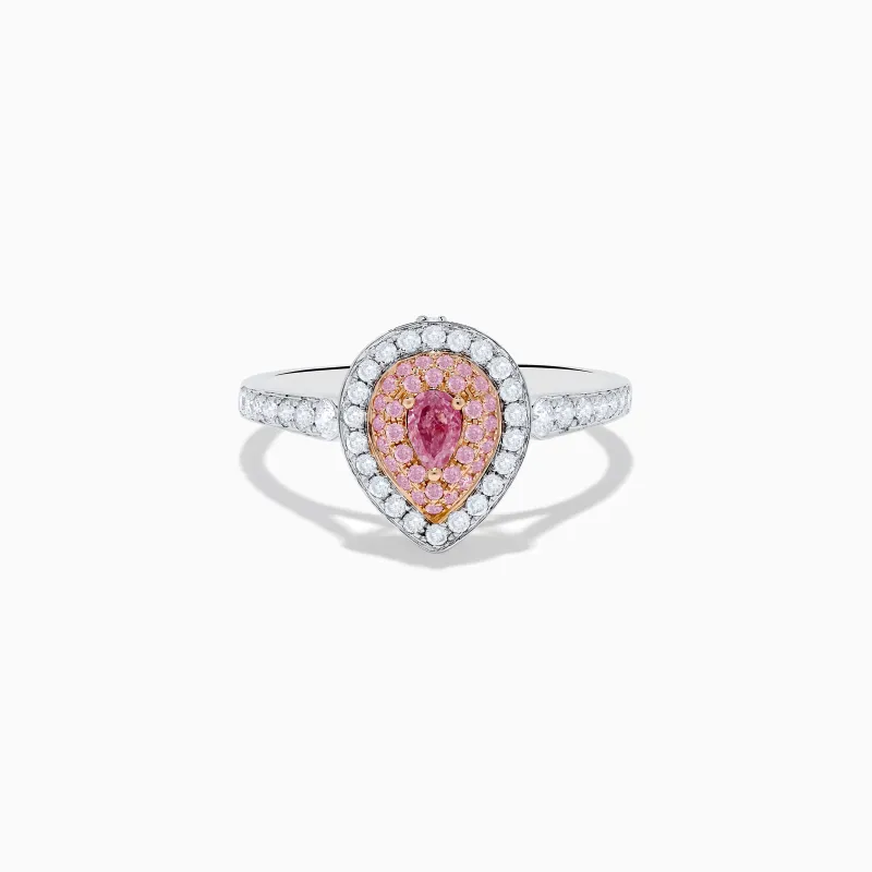 18K Two Tone Gold White and Pink Diamond Ring sold by Effy