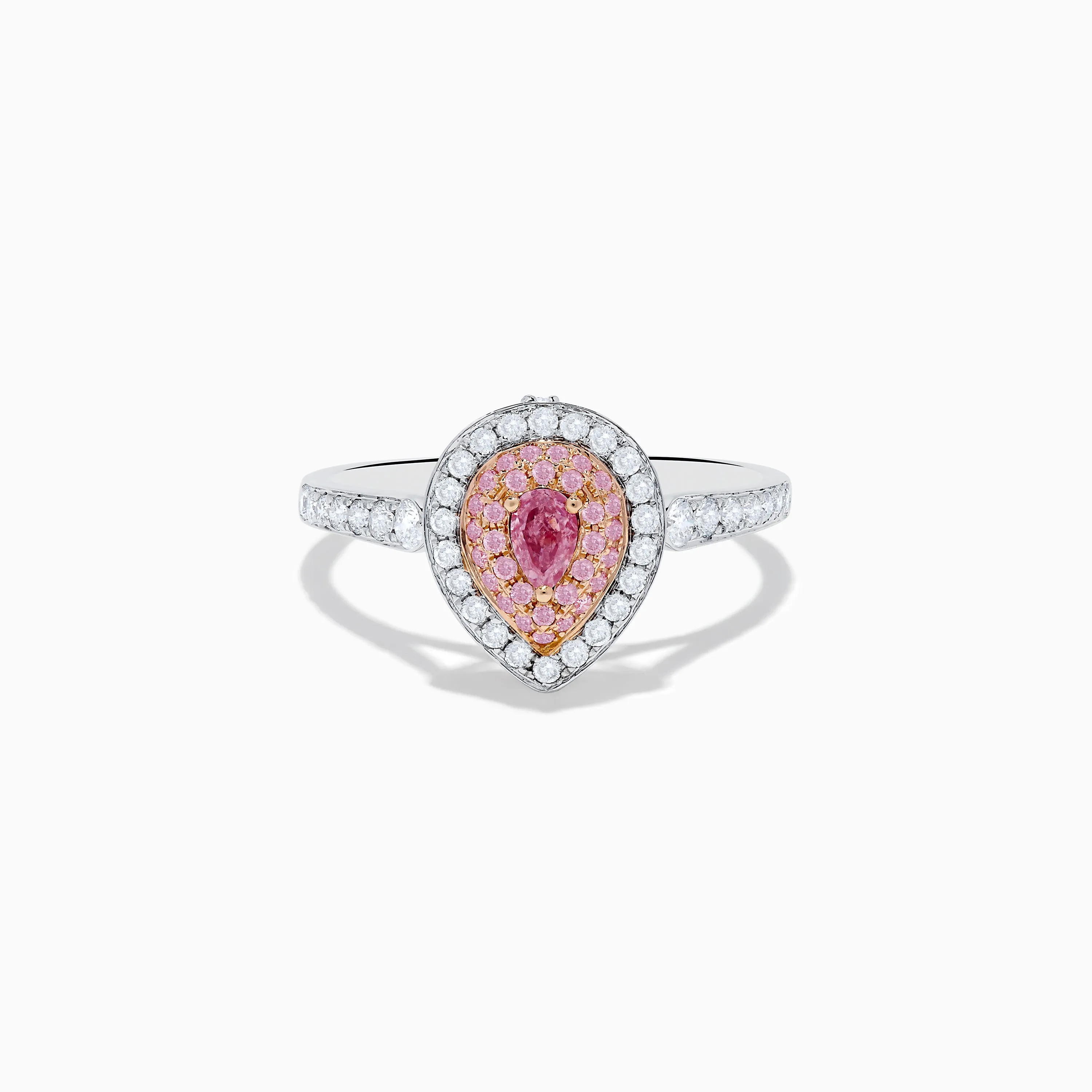 18K Two Tone Gold White and Pink Diamond Ring sold by Effy