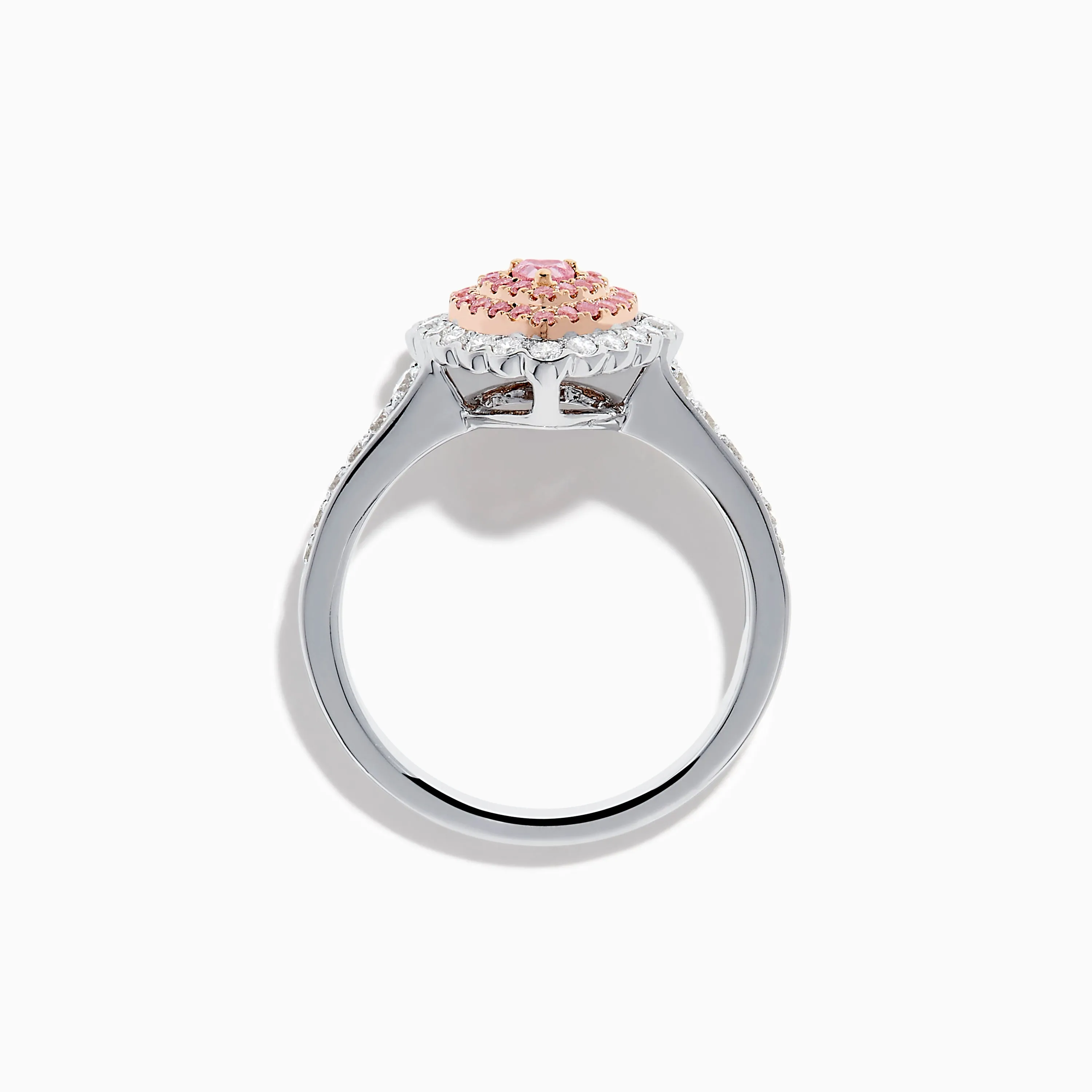 18K Two Tone Gold White and Pink Diamond Heart Ring sold by Effy product image thumbnail 3