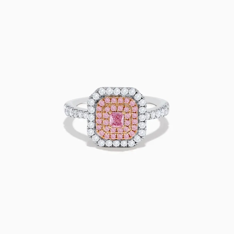 18K Two Tone Gold White and Pink Diamond Ring sold by Effy