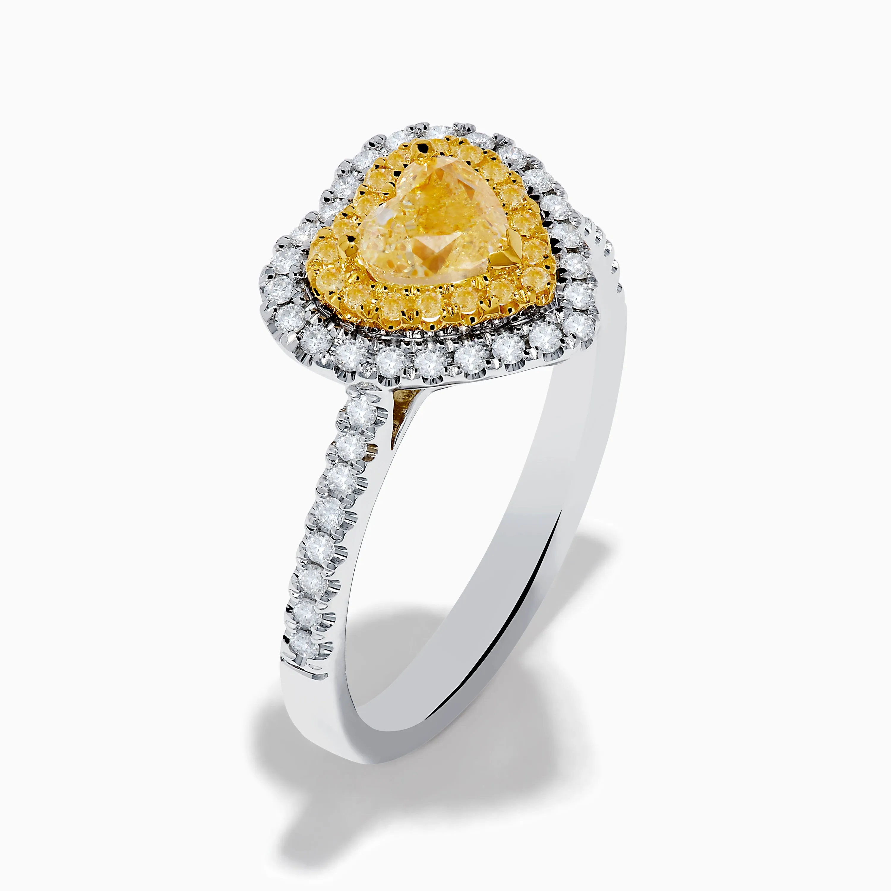 Canare 18K Two Tone Gold White & Yellow Diamond Heart Ring sold by Effy product image thumbnail 4