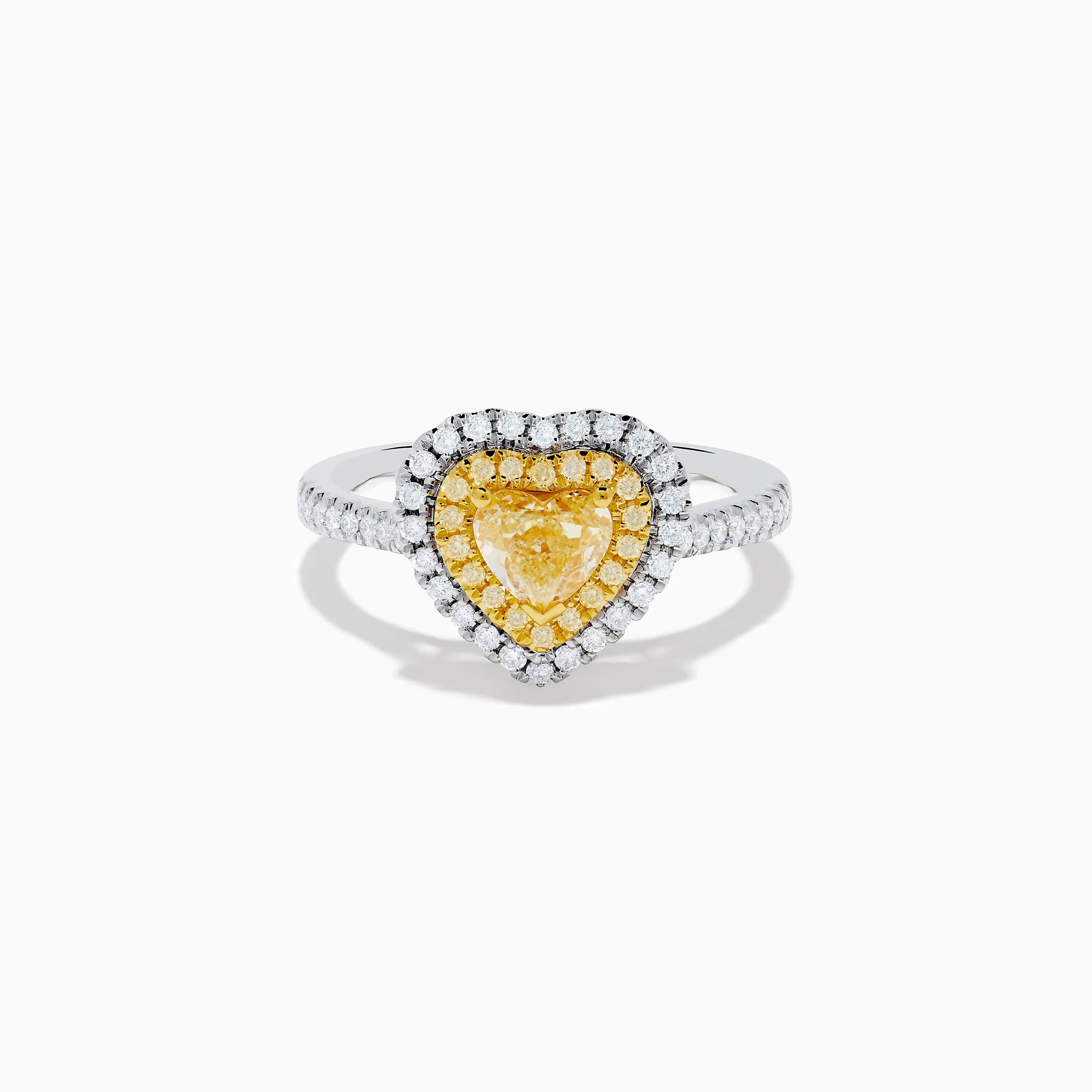 Canare 18K Two Tone Gold White & Yellow Diamond Heart Ring sold by Effy