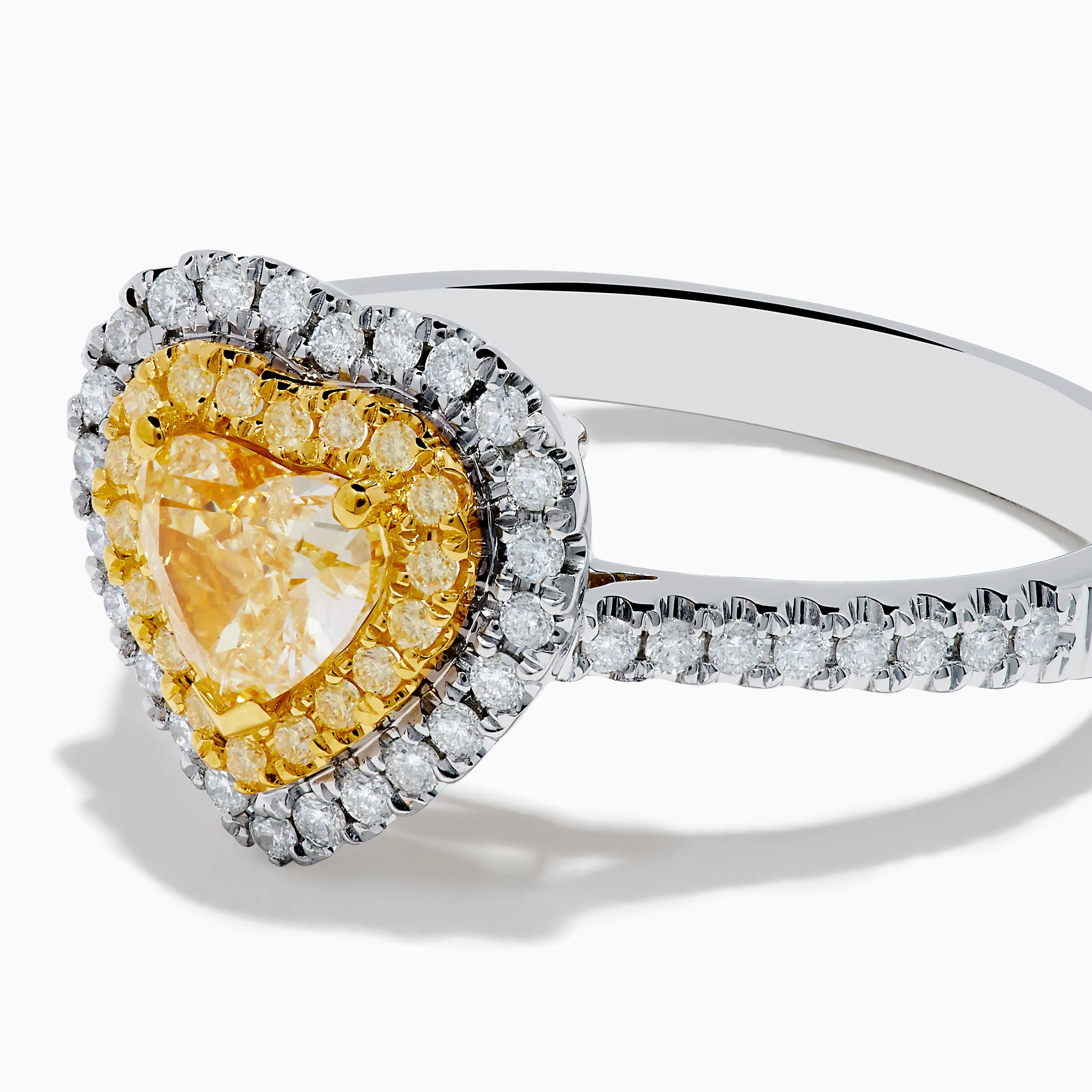 Canare 18K Two Tone Gold White & Yellow Diamond Heart Ring sold by Effy product image thumbnail 2