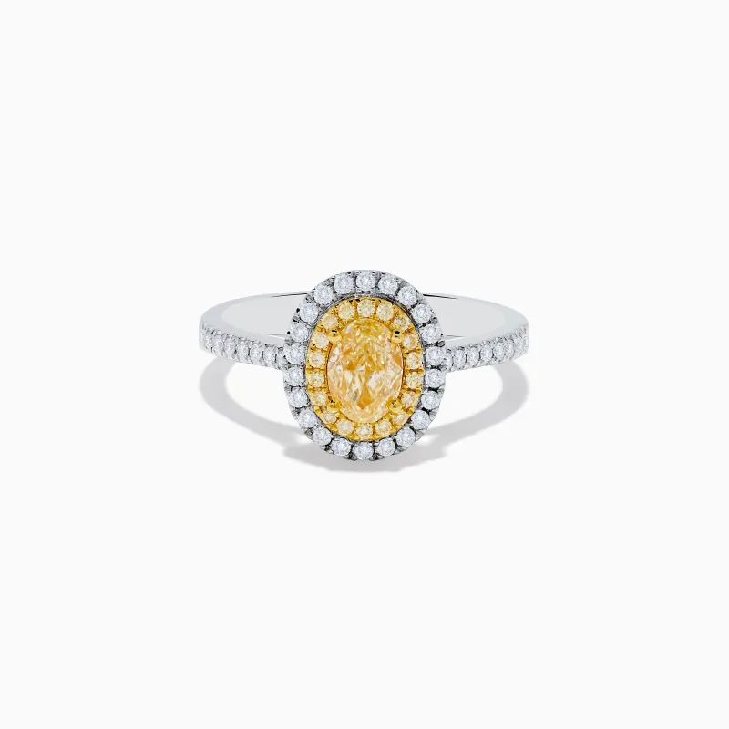 Canare 18K Two Tone Gold White & Yellow Diamond Ring sold by Effy