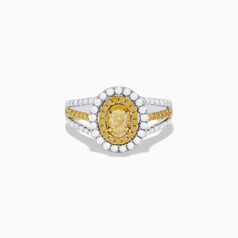 Canare 18K Two Tone Gold White and Yellow Diamond Ring sold by Effy