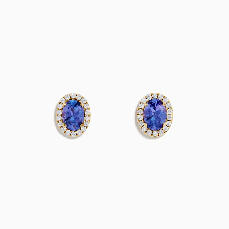Nahla 14K Yellow Gold Tanzanite and Diamond Stud Earrings sold by Effy
