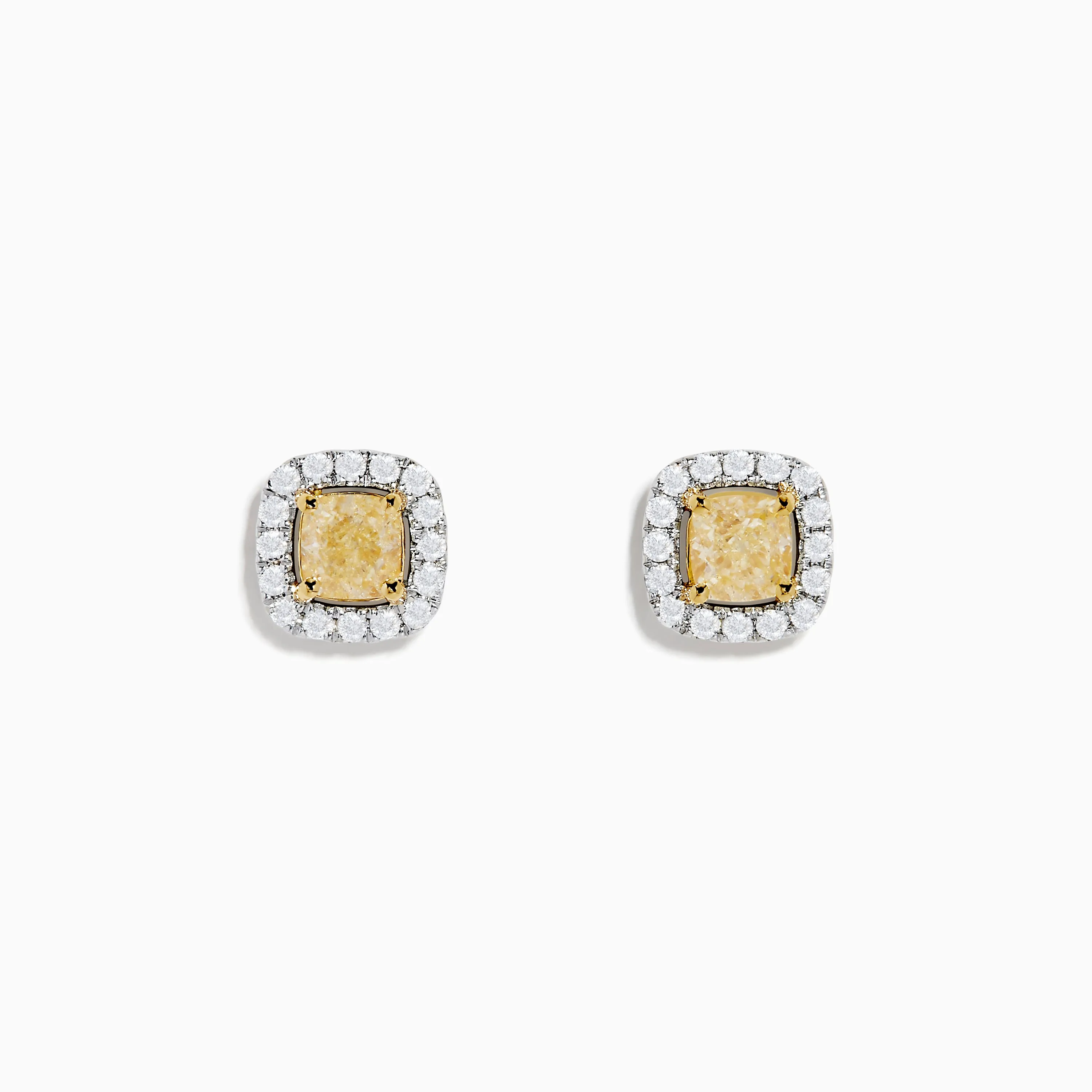 Canare 18K Two Tone Gold White and Yellow Diamond Earrings sold by Effy
