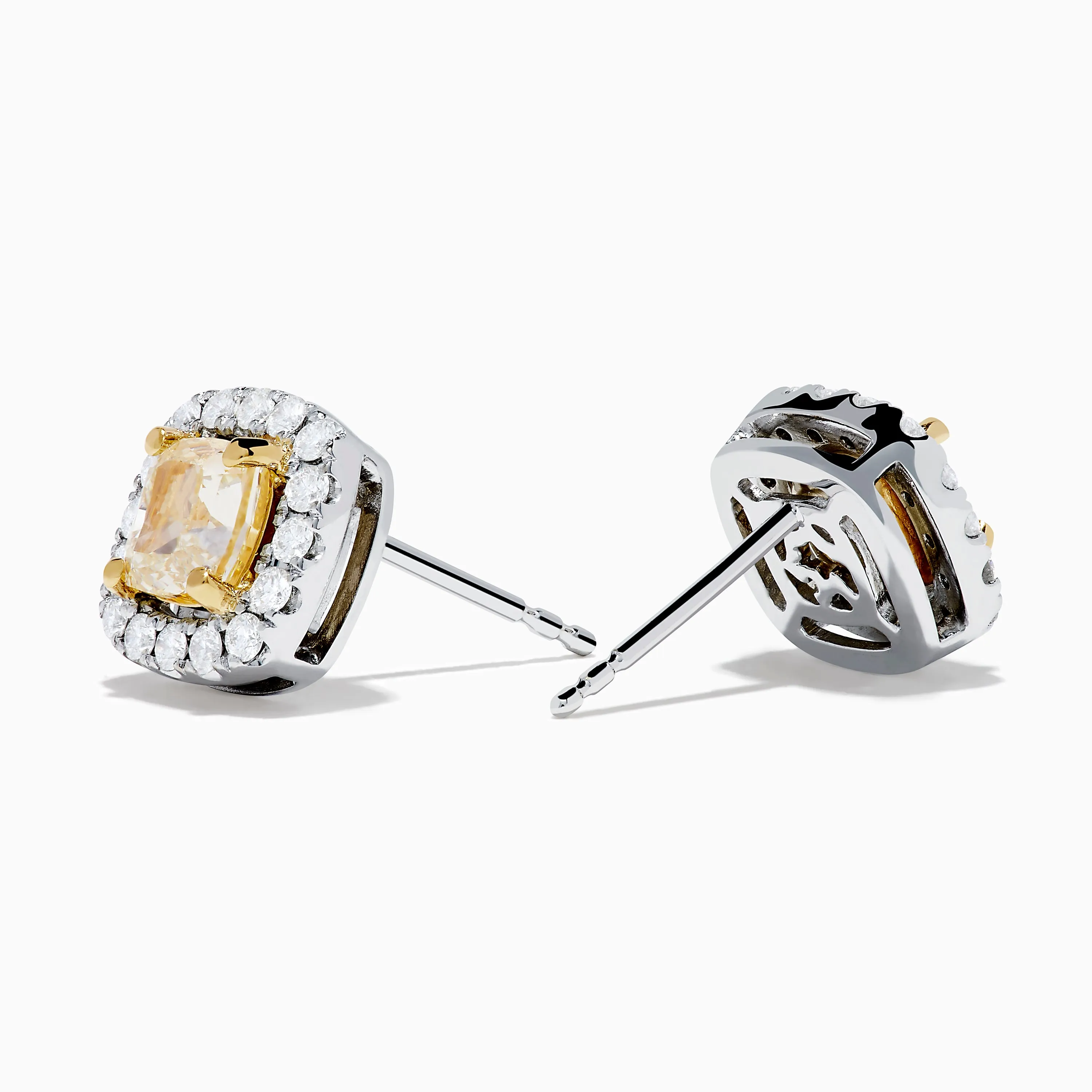 Canare 18K Two Tone Gold White and Yellow Diamond Earrings sold by Effy product image thumbnail 2