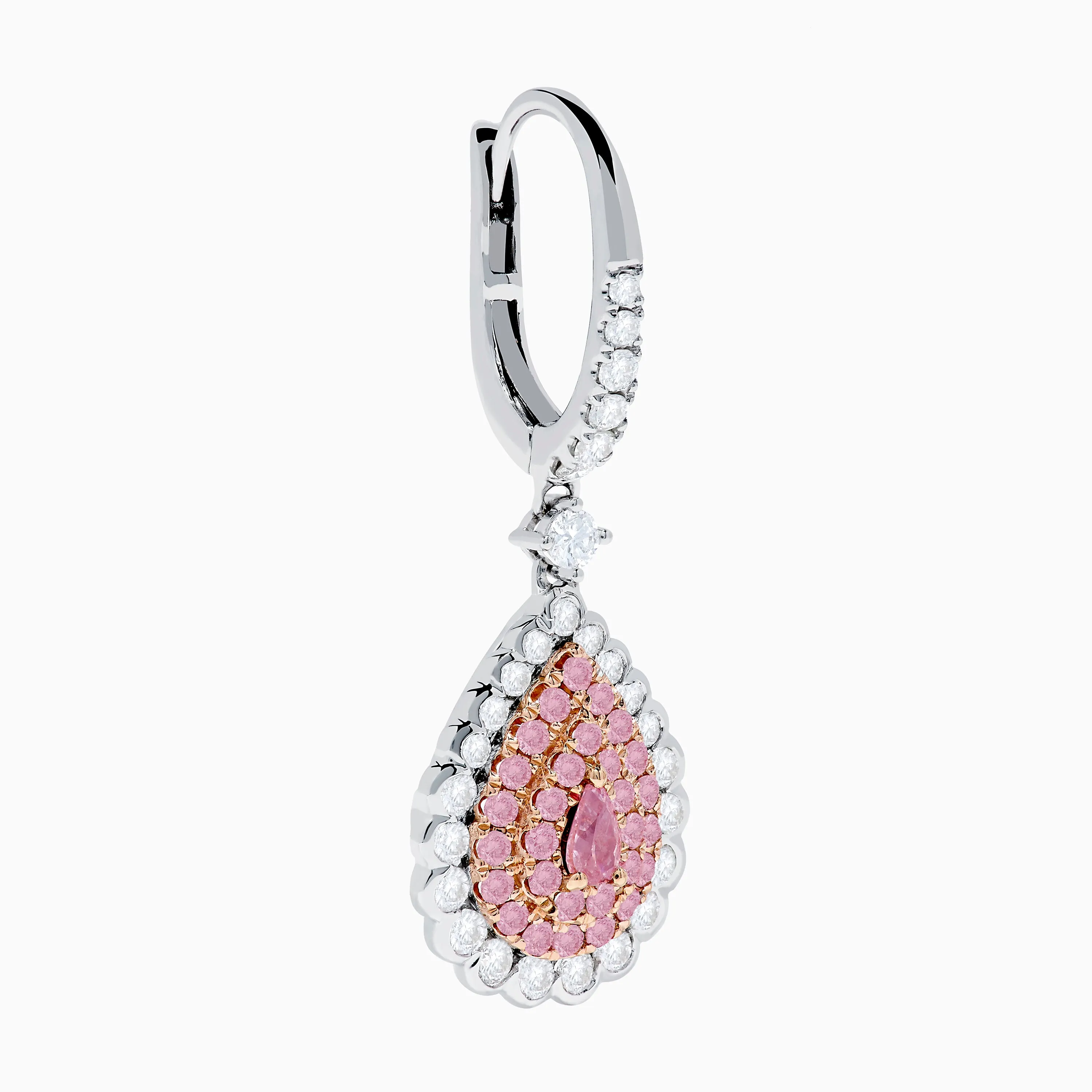 18K Two Tone White and Pink Diamond Drop Earrings sold by Effy product image thumbnail 3