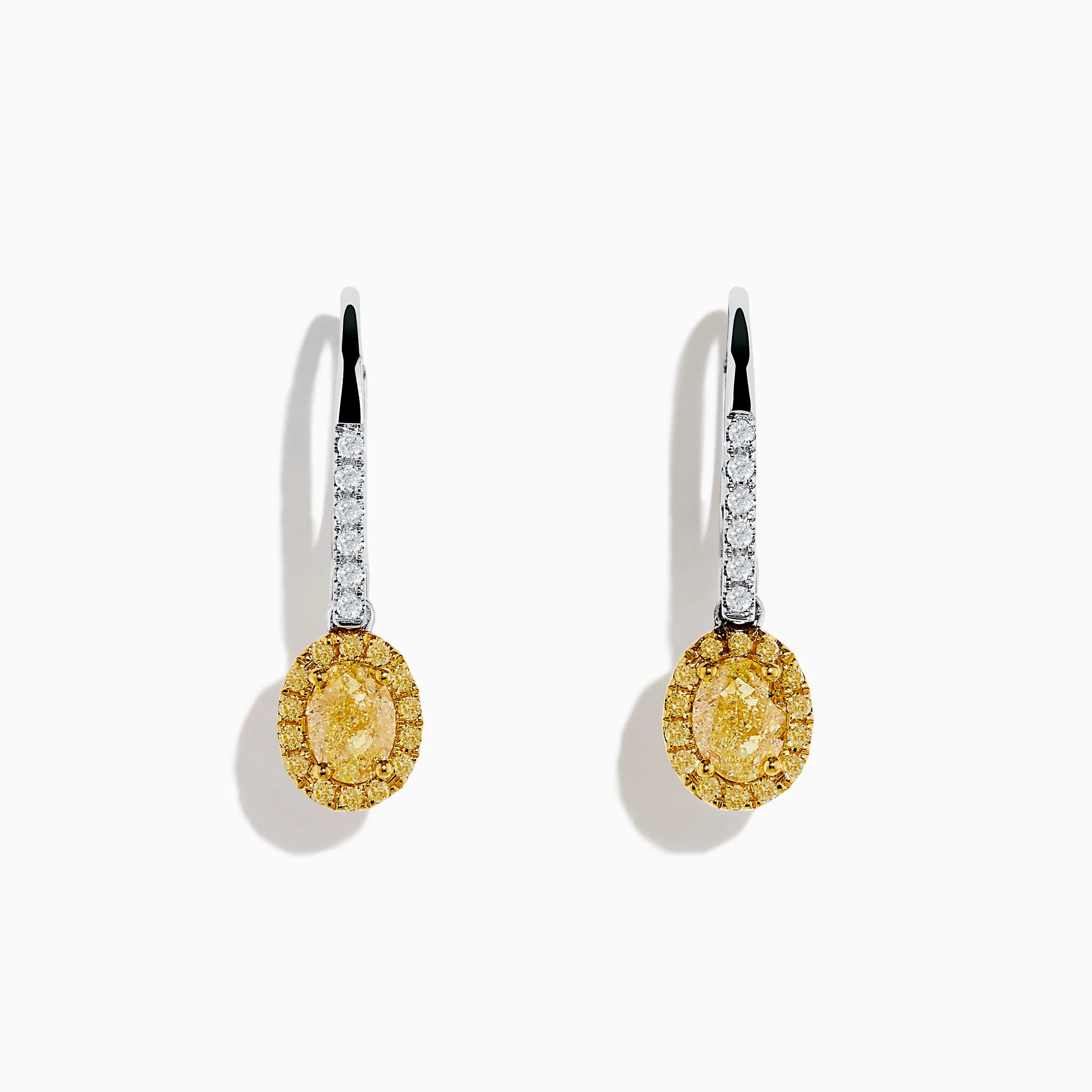 Canare 18K Two Tone Gold White and Yellow Diamond Drop Earrings sold by Effy
