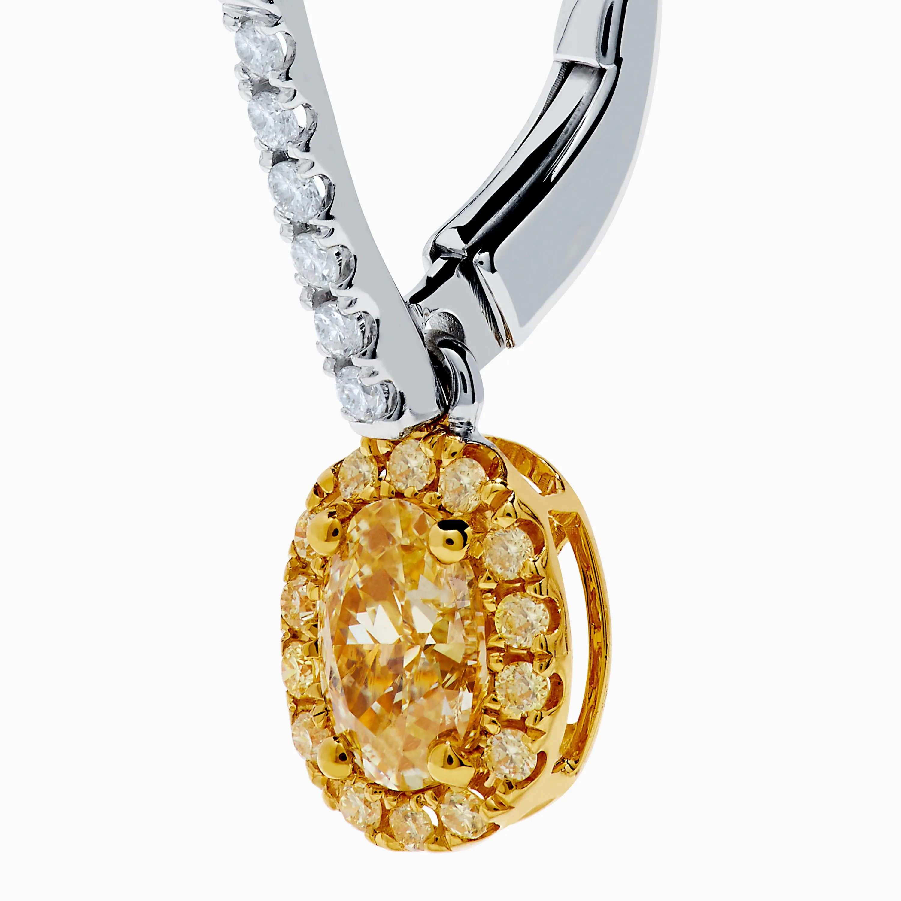 Canare 18K Two Tone Gold White and Yellow Diamond Drop Earrings sold by Effy product image thumbnail 2