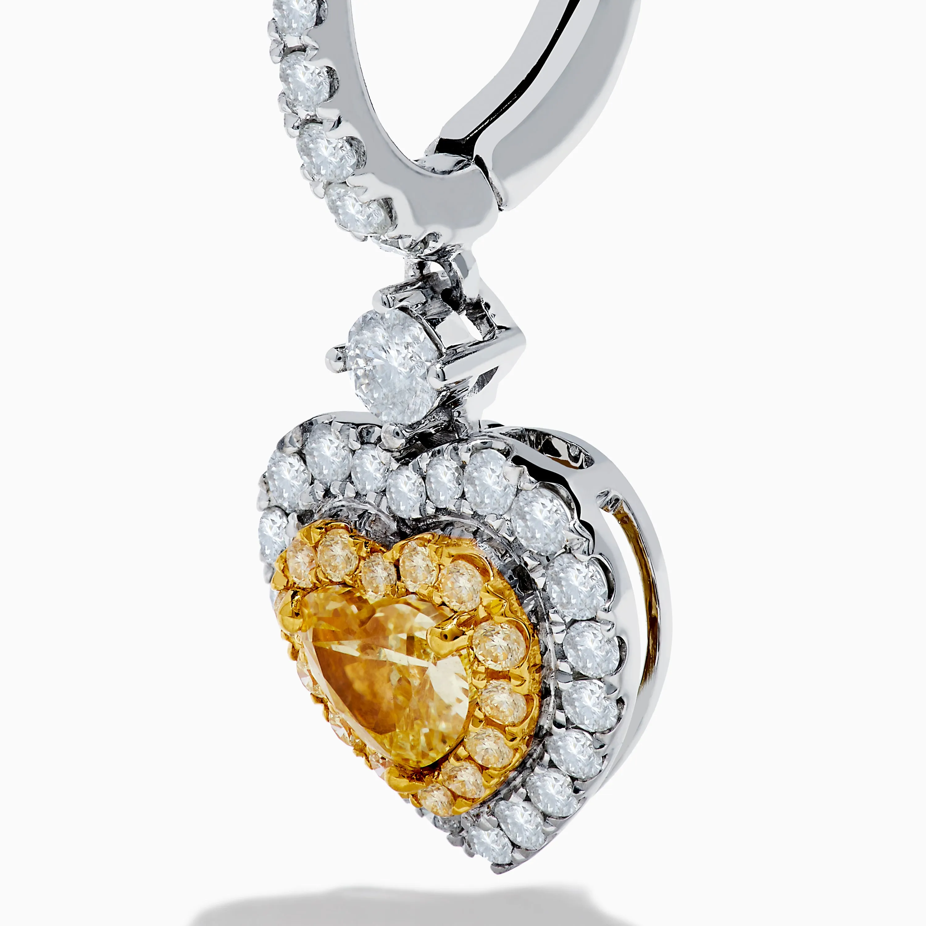 Canare 18K Two Tone Gold White & Yellow Diamond Heart Earrings sold by Effy product image thumbnail 2