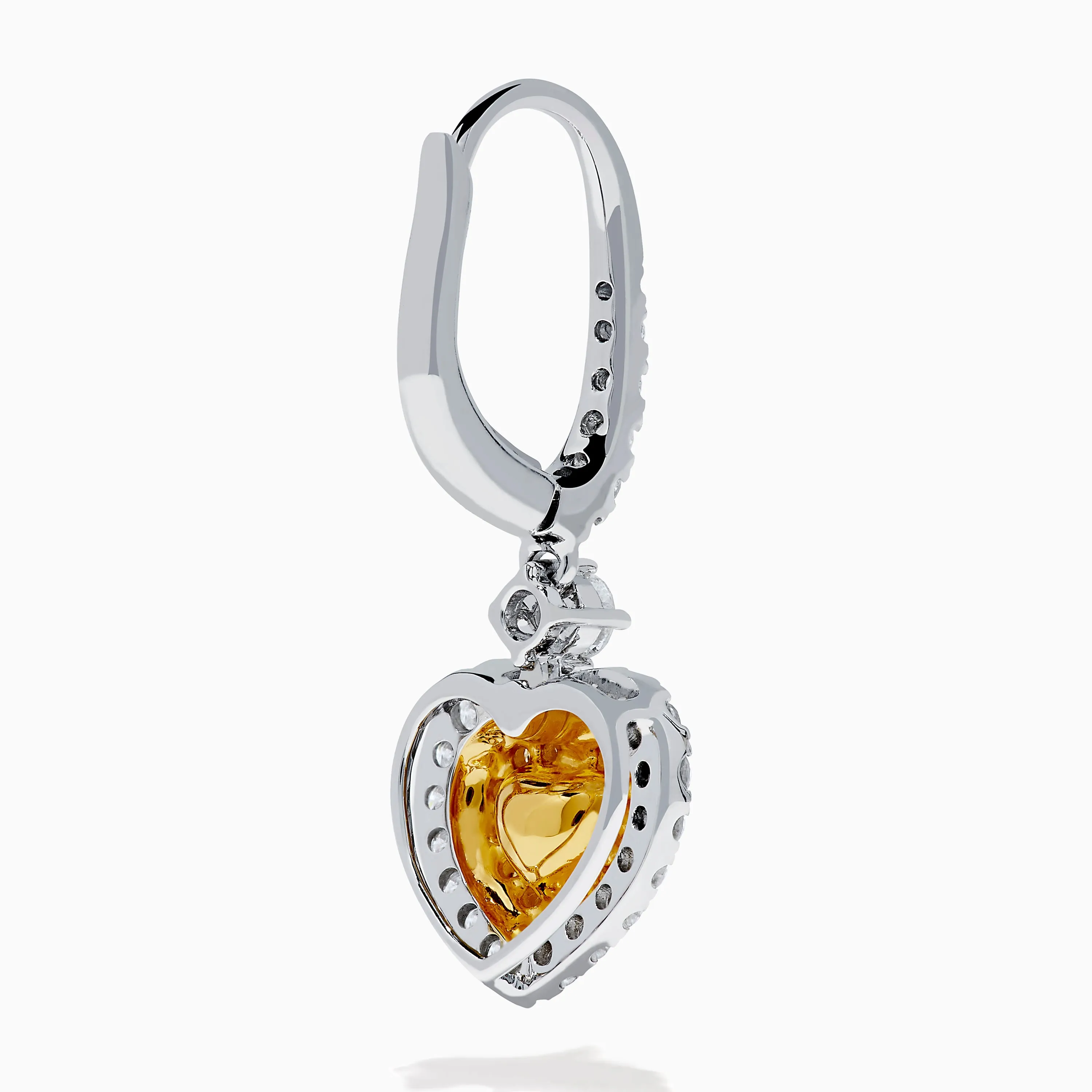 Canare 18K Two Tone Gold White & Yellow Diamond Heart Earrings sold by Effy product image thumbnail 4