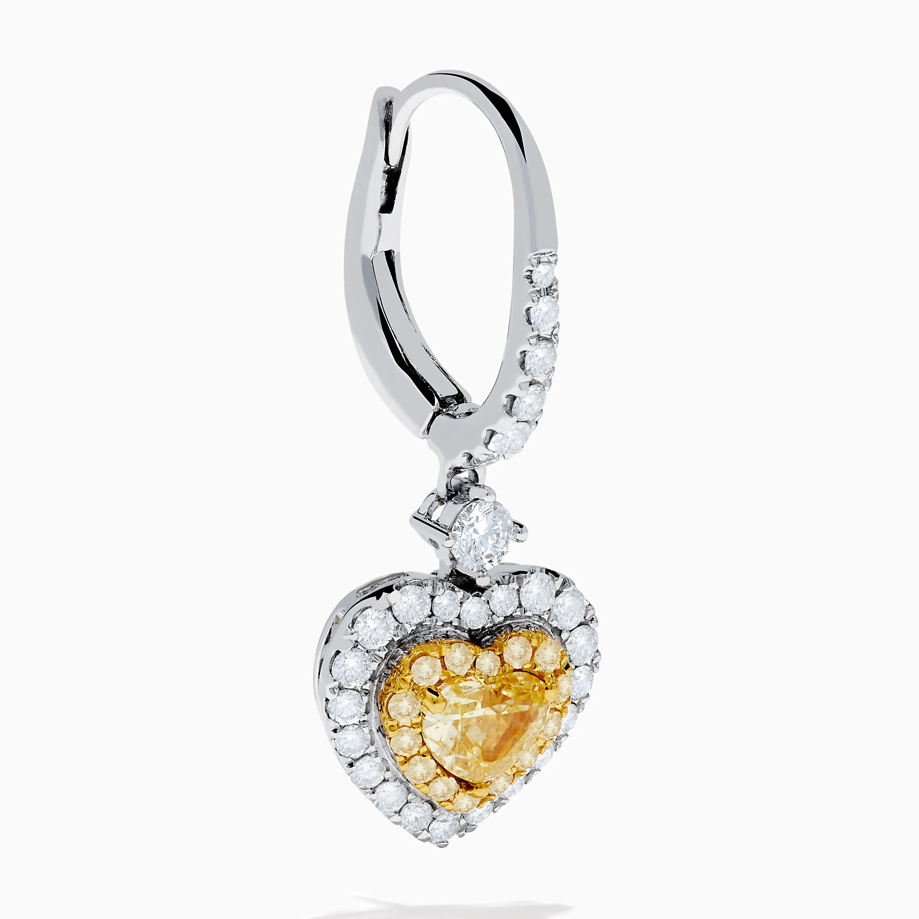 Canare 18K Two Tone Gold White & Yellow Diamond Heart Earrings sold by Effy product image thumbnail 3