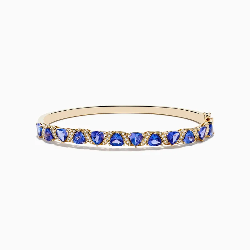 Nahla 14K Yellow Gold Tanzanite and Diamond Bangle sold by Effy