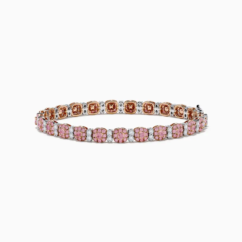 18K Two Tone White & Pink Diamond Bracelet sold by Effy