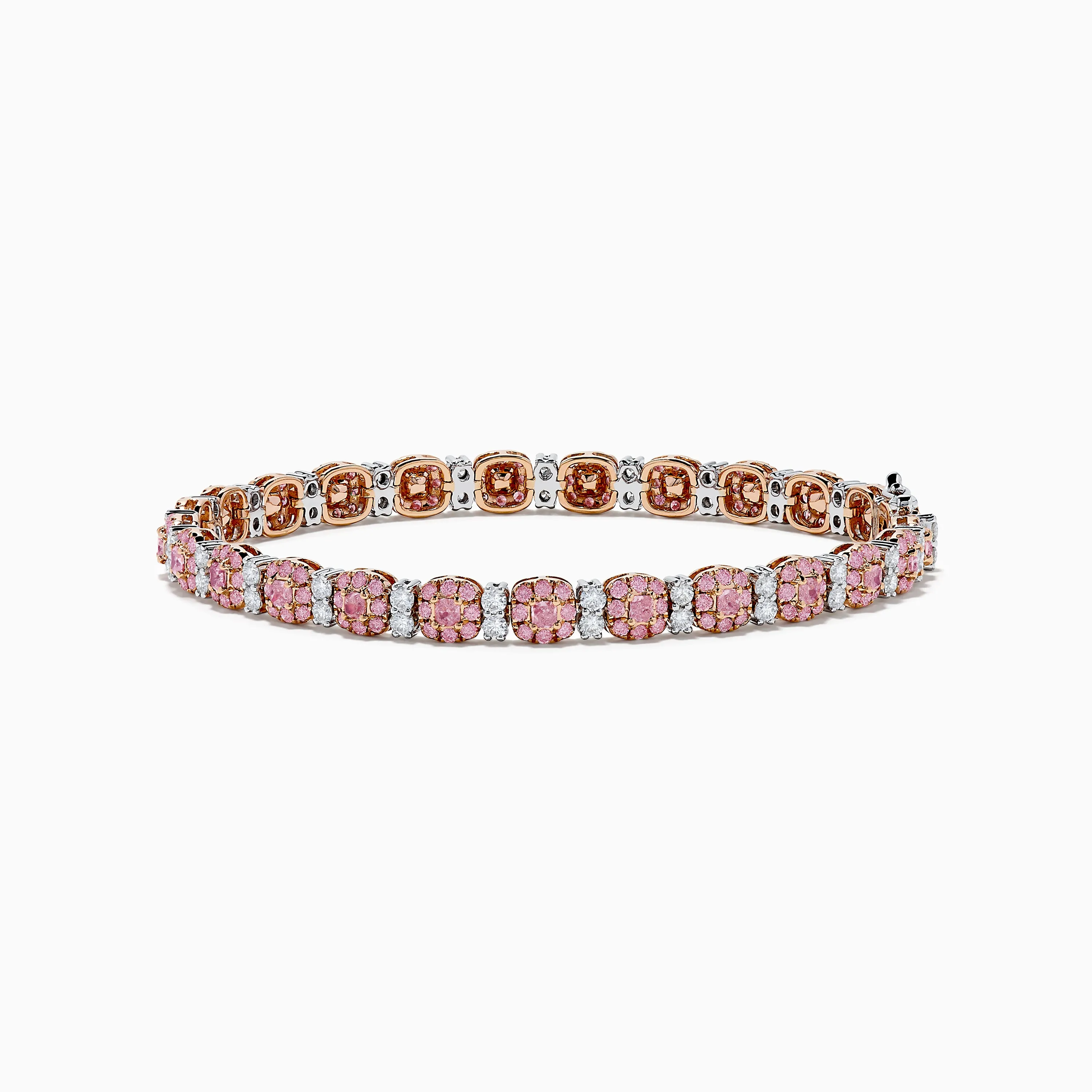 18K Two Tone White & Pink Diamond Bracelet sold by Effy