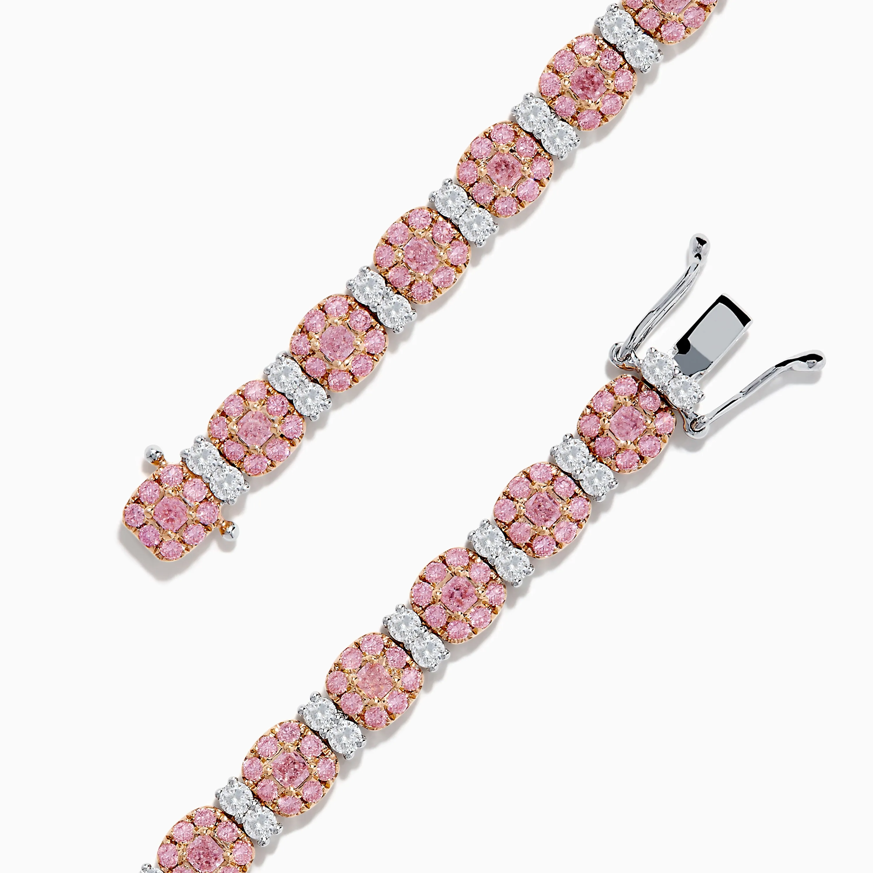 18K Two Tone White & Pink Diamond Bracelet sold by Effy product image thumbnail 4