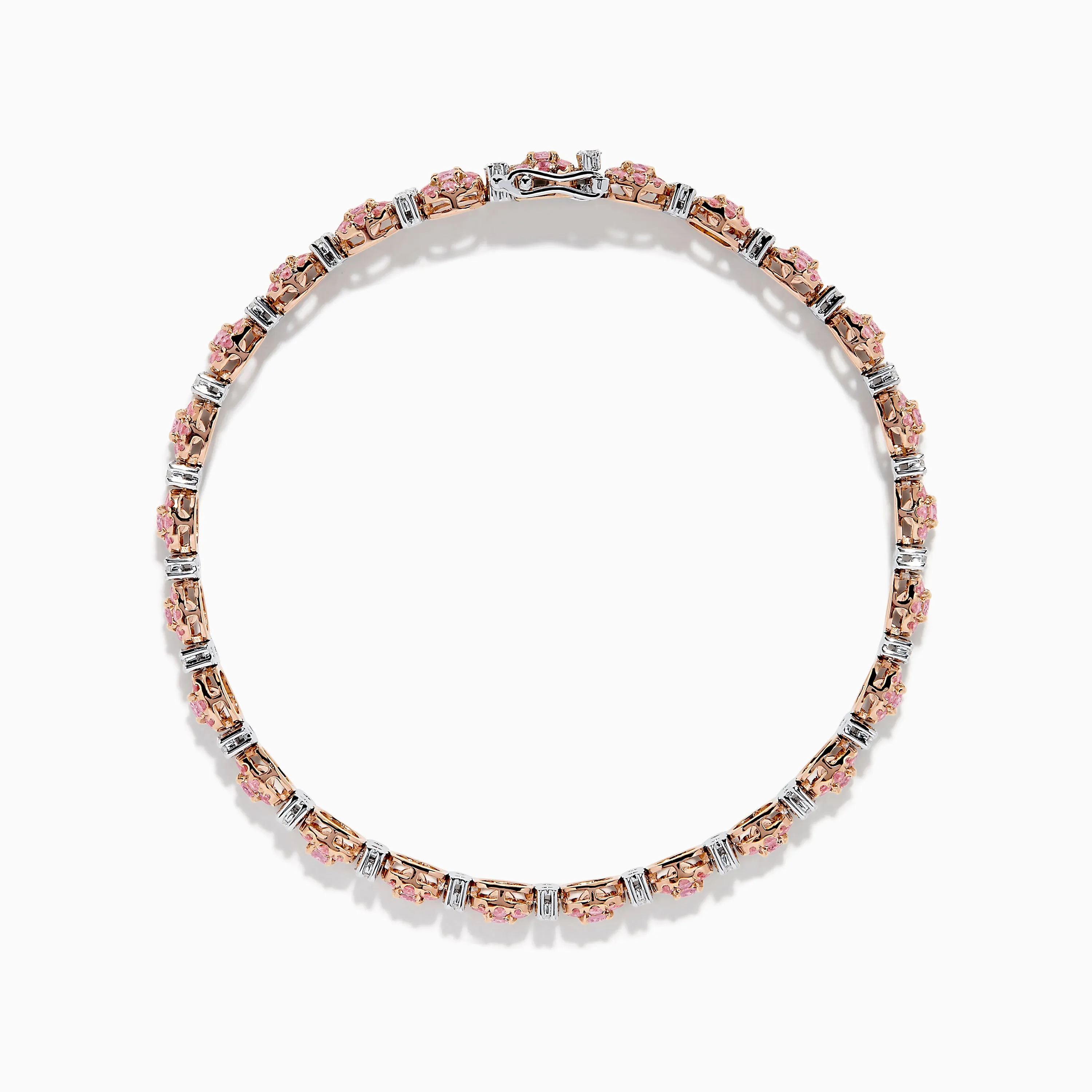 18K Two Tone White & Pink Diamond Bracelet sold by Effy product image thumbnail 3