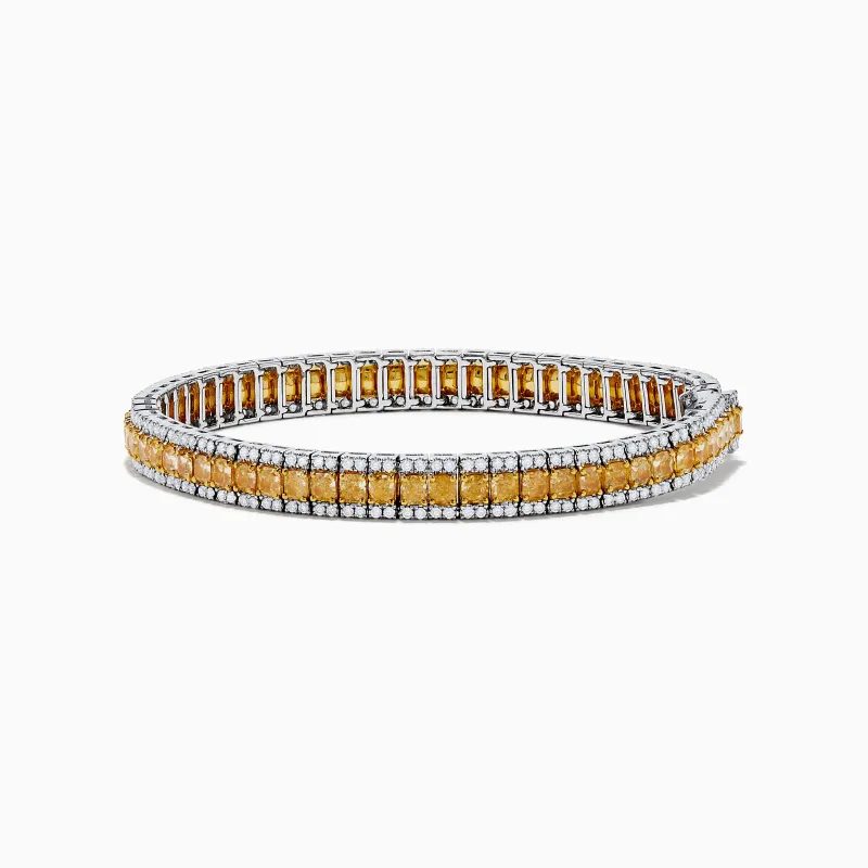Canare 18K Two Tone Gold White & Yellow Diamond Bracelet sold by Effy