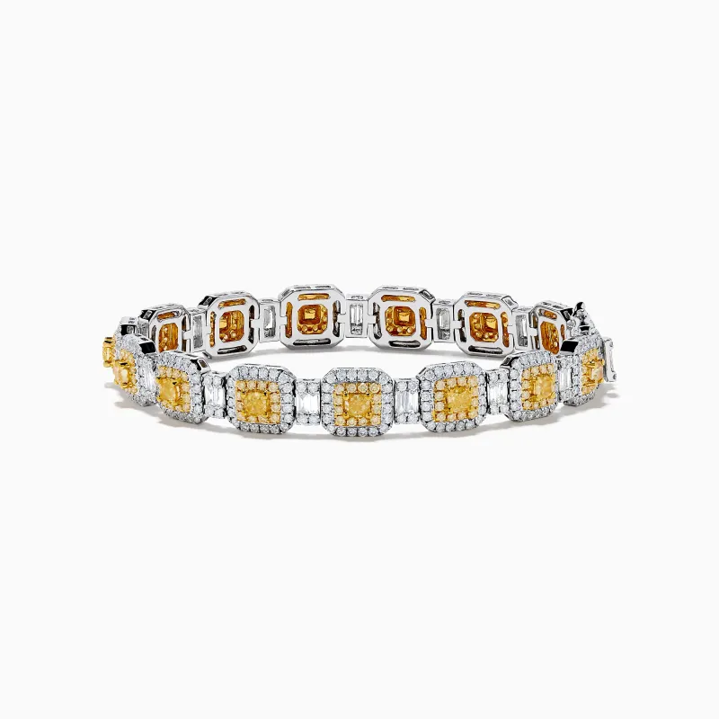 Canare 18K Two Tone Gold White & Yellow Diamond Gold Bracelet sold by Effy