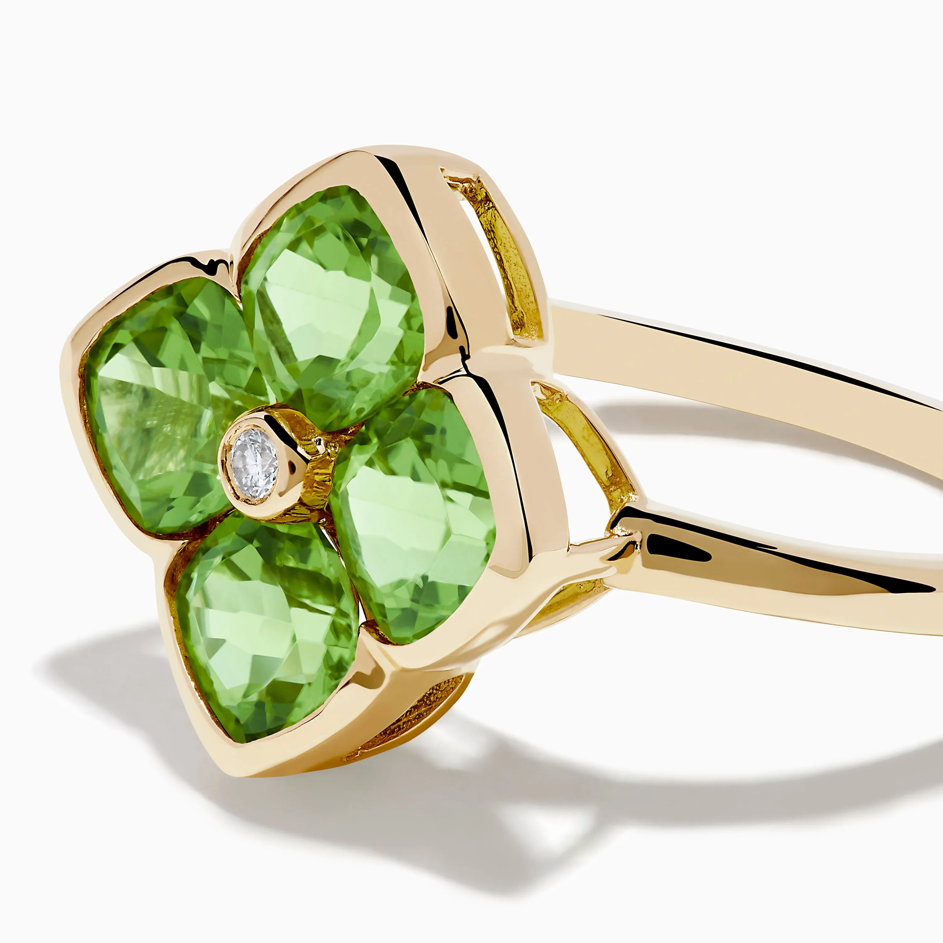 14K Yellow Gold Peridot and Diamond Ring sold by Effy product image thumbnail 2