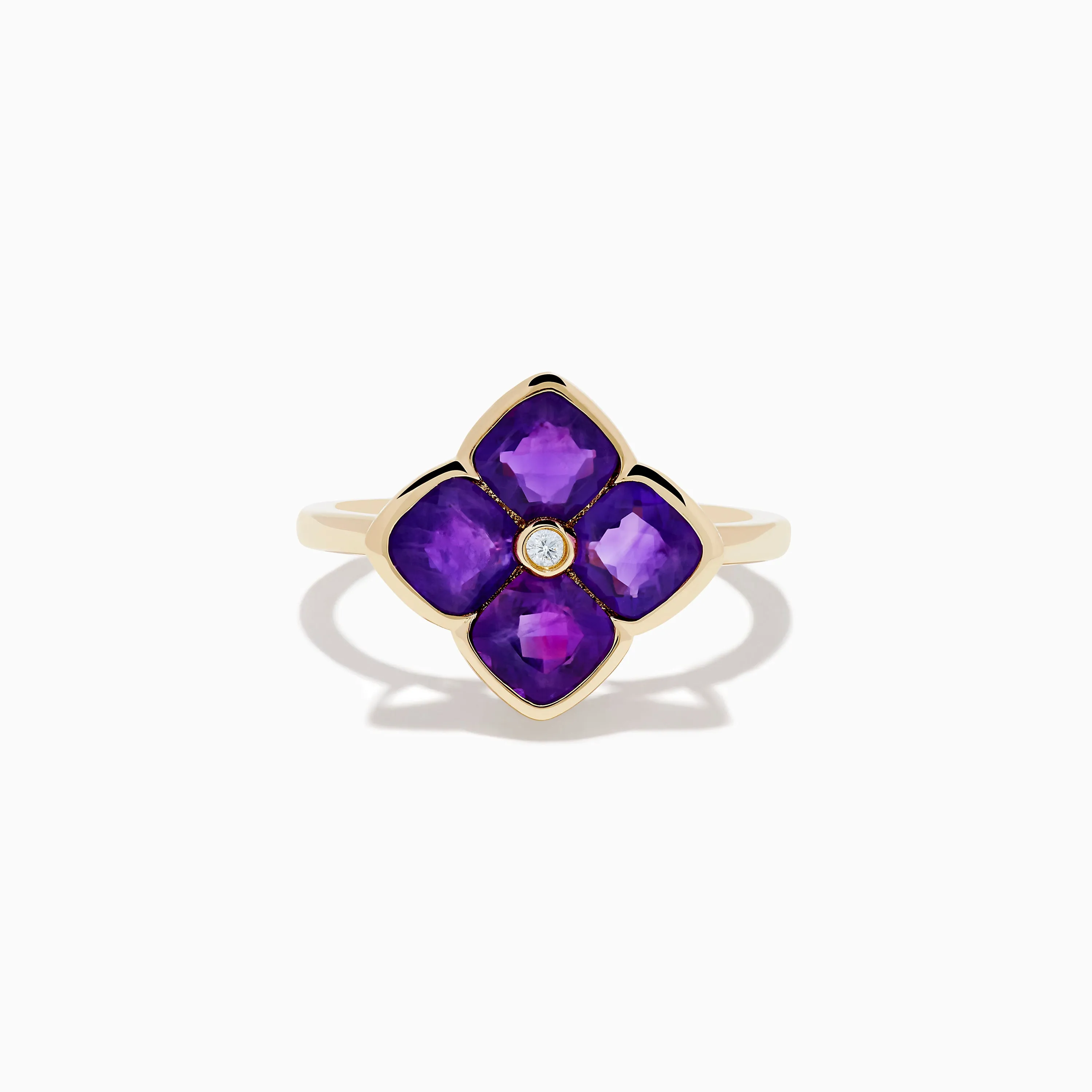 14K Yellow Gold Amethyst and Diamond Ring sold by Effy