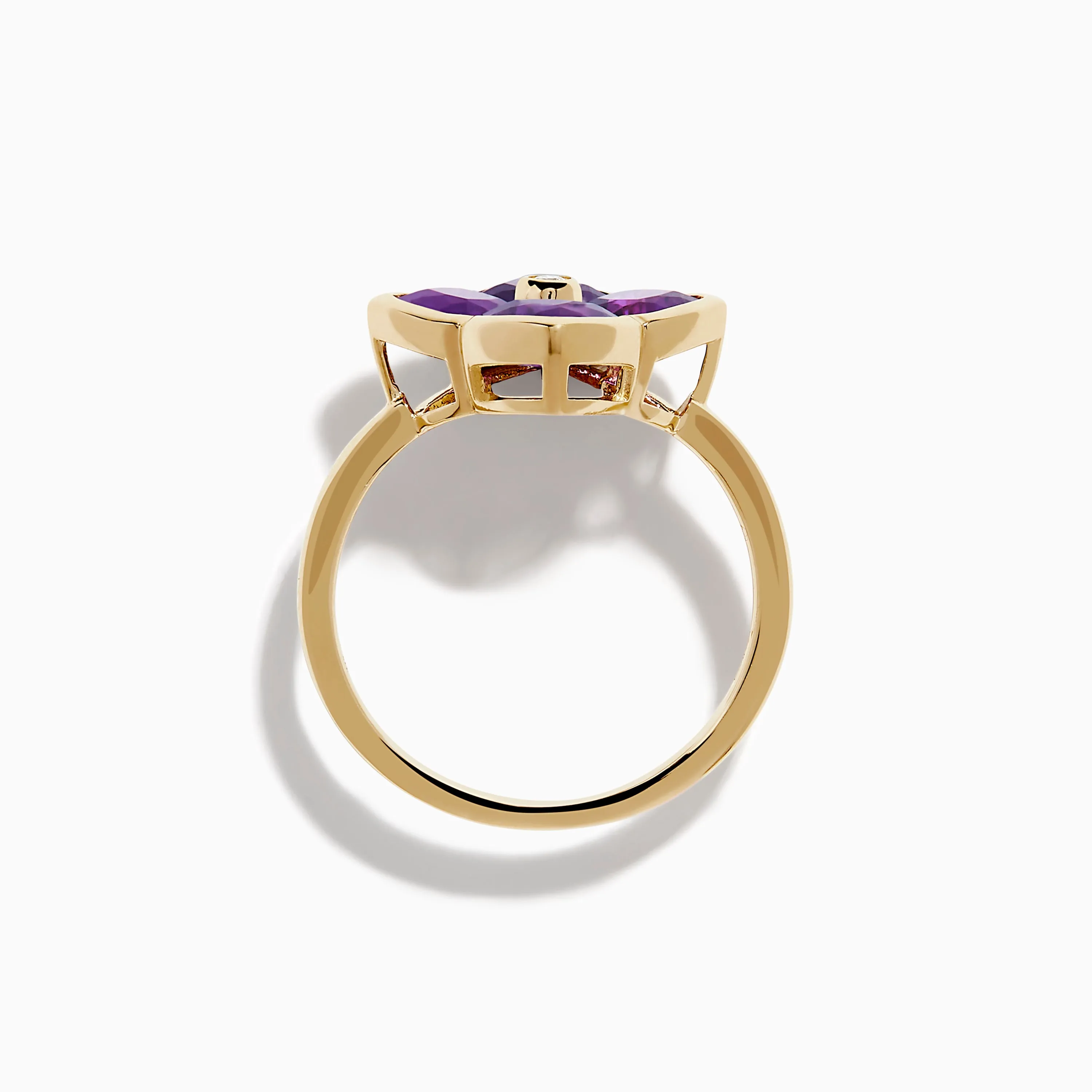 14K Yellow Gold Amethyst and Diamond Ring sold by Effy product image thumbnail 3