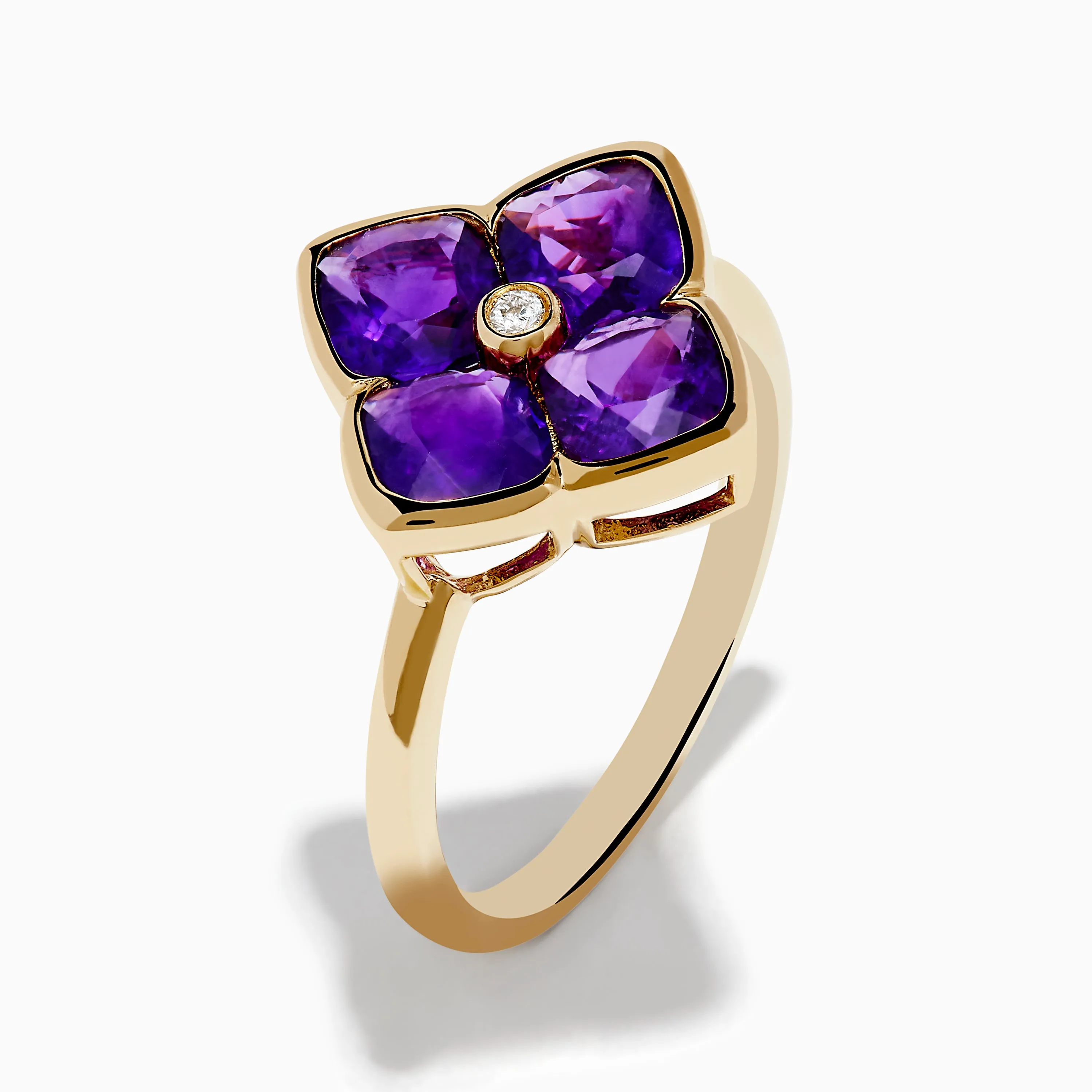 14K Yellow Gold Amethyst and Diamond Ring sold by Effy product image thumbnail 4