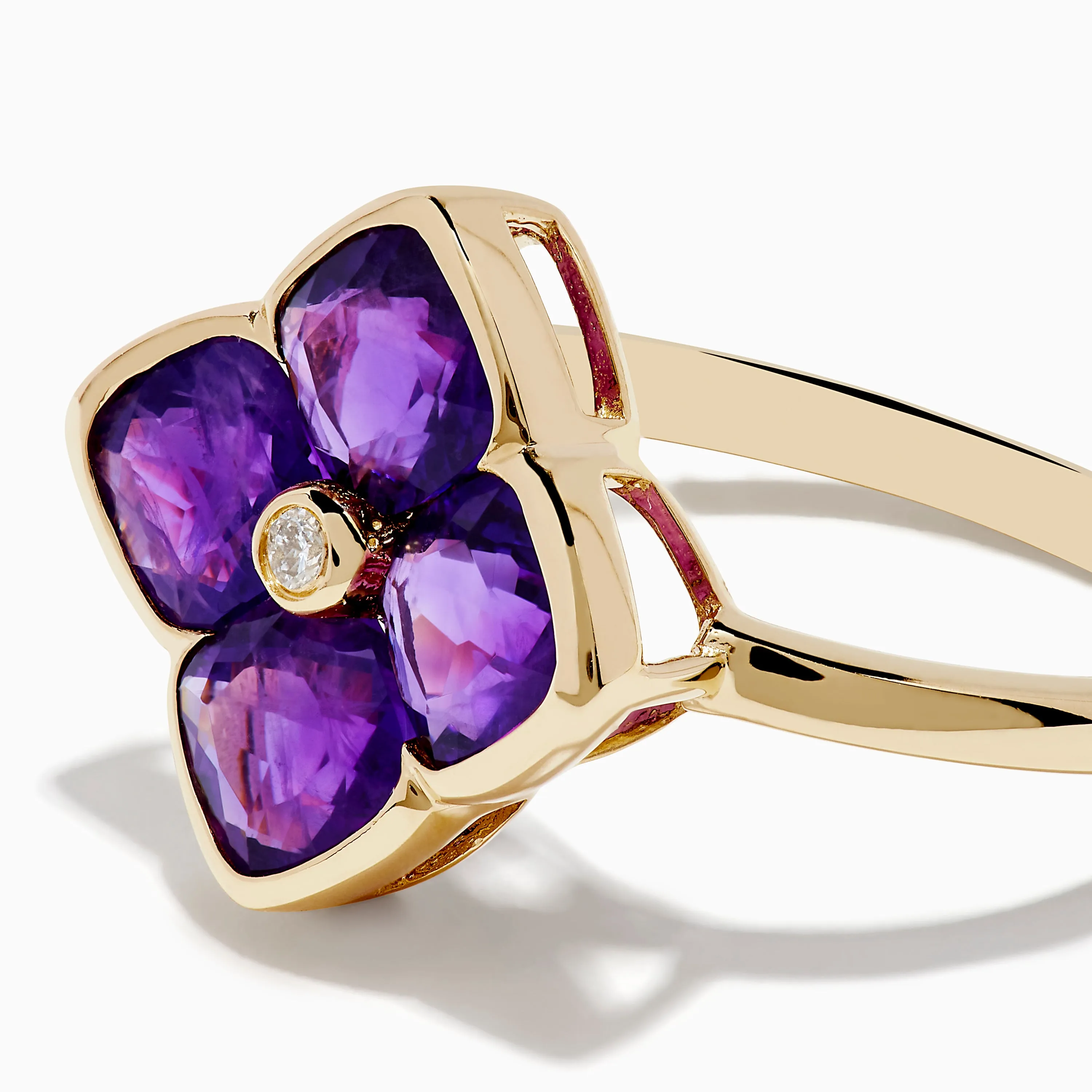 14K Yellow Gold Amethyst and Diamond Ring sold by Effy product image thumbnail 2