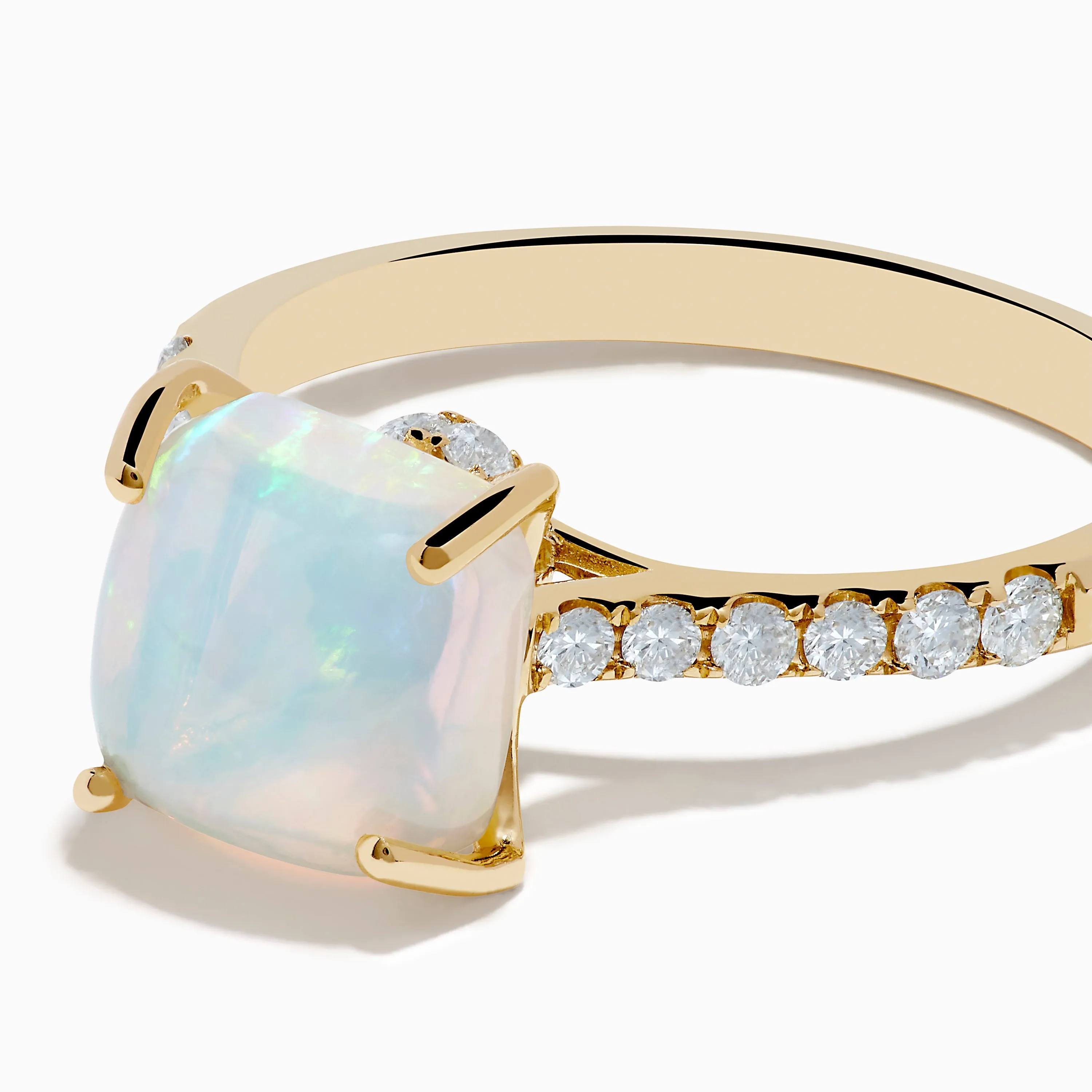 Aurora 14K Yellow Gold Opal and Diamond Ring sold by Effy product image thumbnail 2