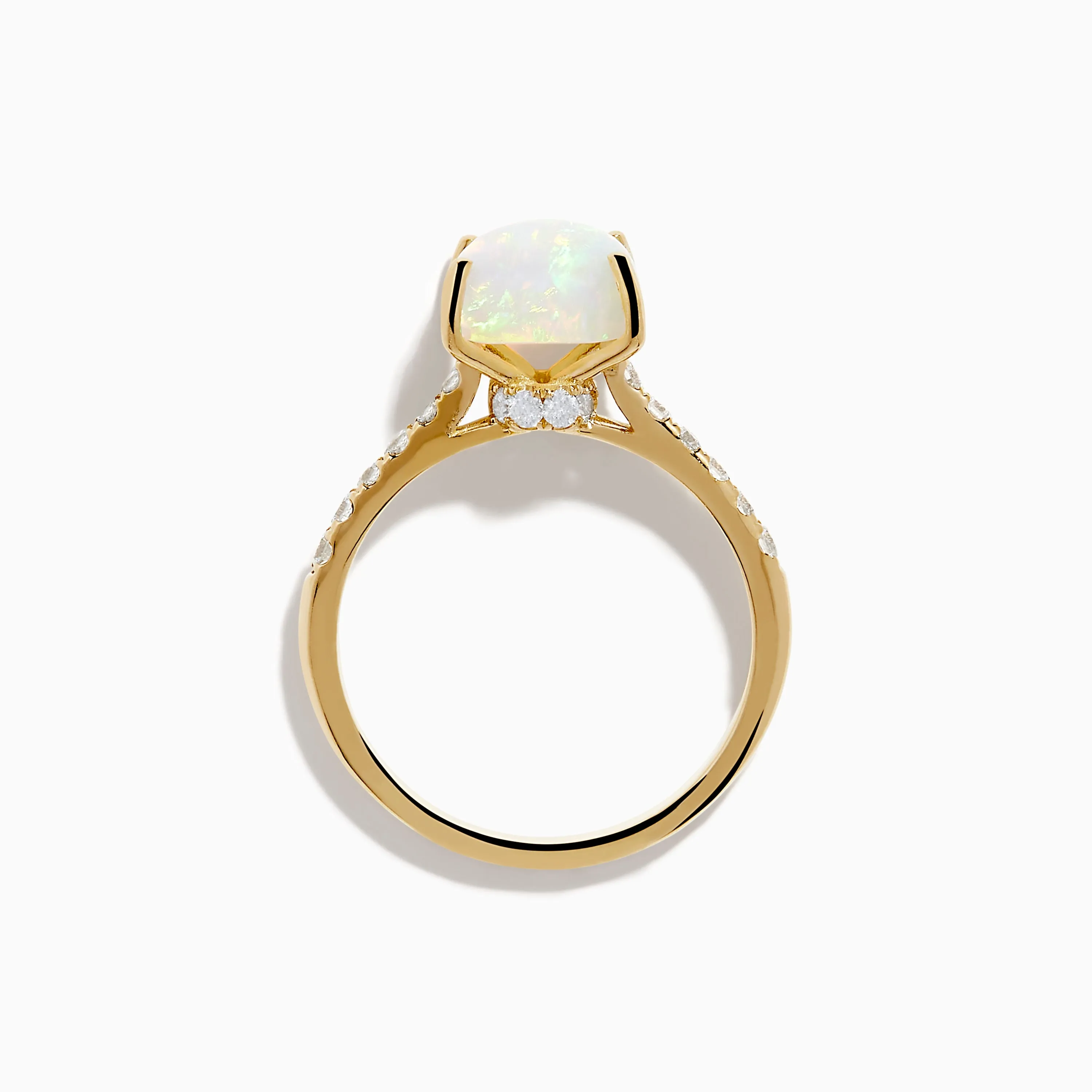 Aurora 14K Yellow Gold Opal and Diamond Ring sold by Effy product image thumbnail 3