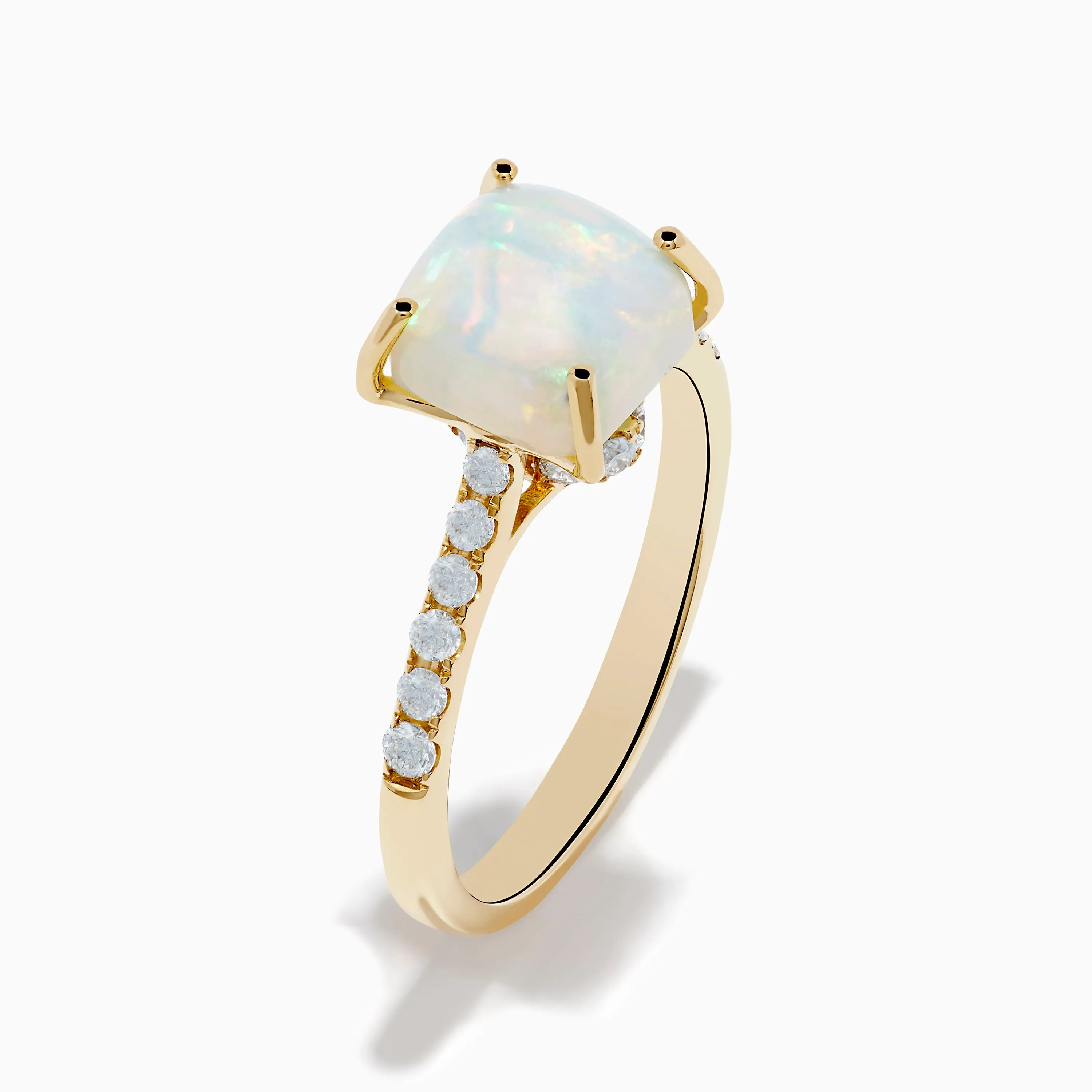 Aurora 14K Yellow Gold Opal and Diamond Ring sold by Effy product image thumbnail 4