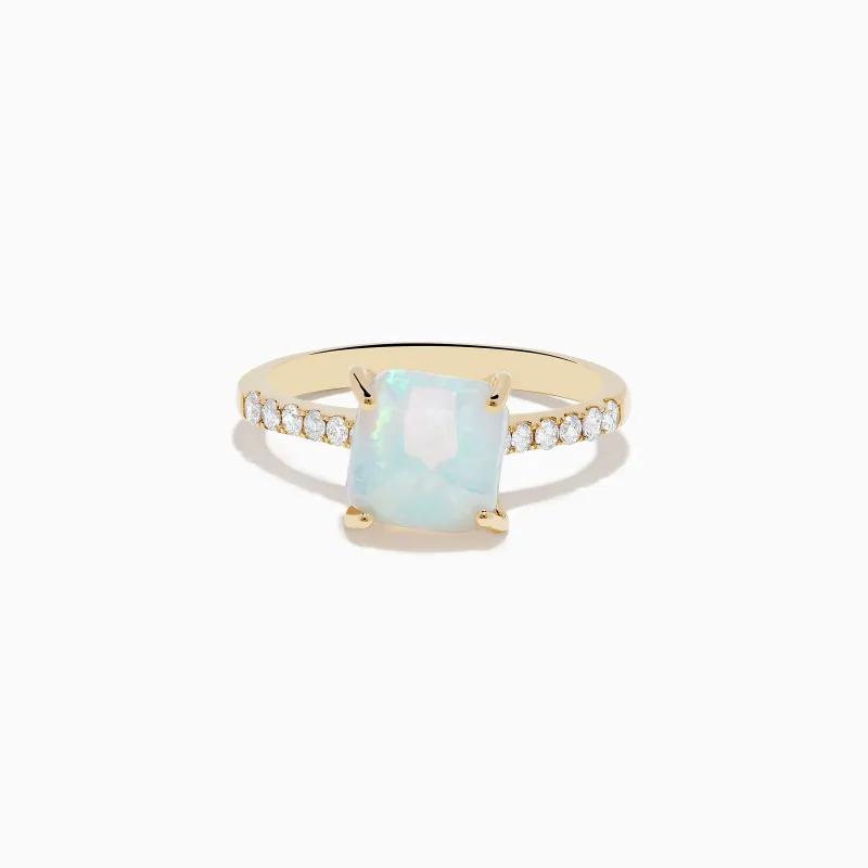 Aurora 14K Yellow Gold Opal and Diamond Ring sold by Effy