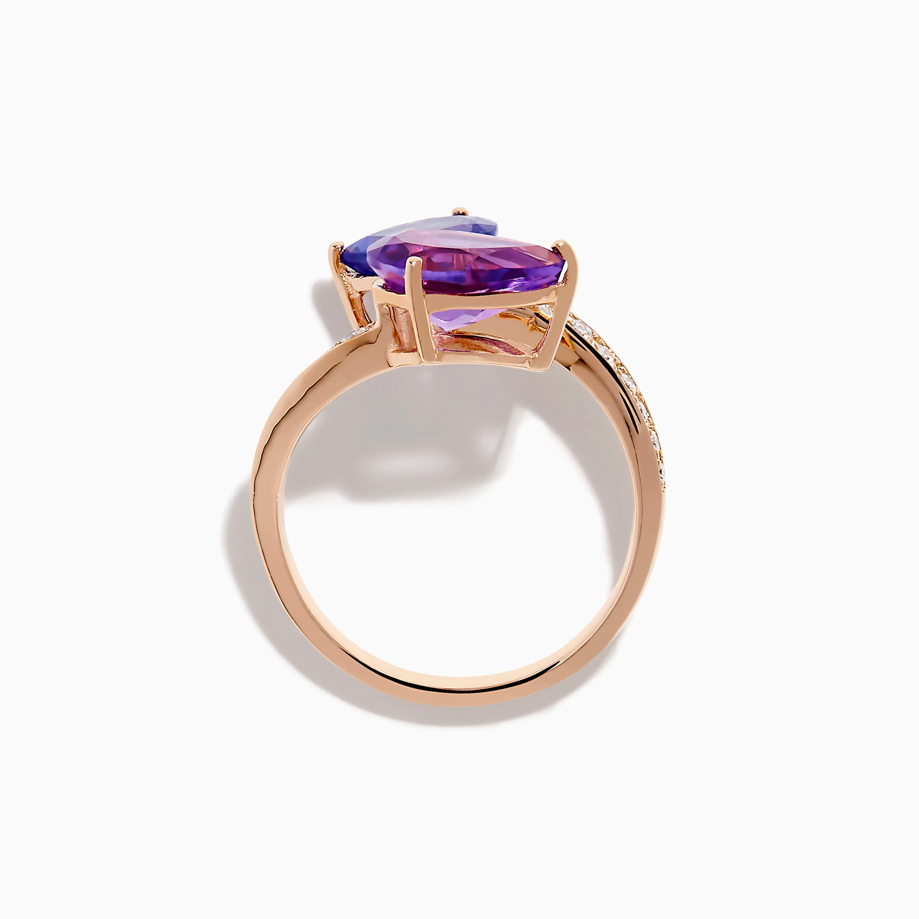 14K Rose Gold Amethyst, Tanzanite and Diamond Ring sold by Effy product image thumbnail 3
