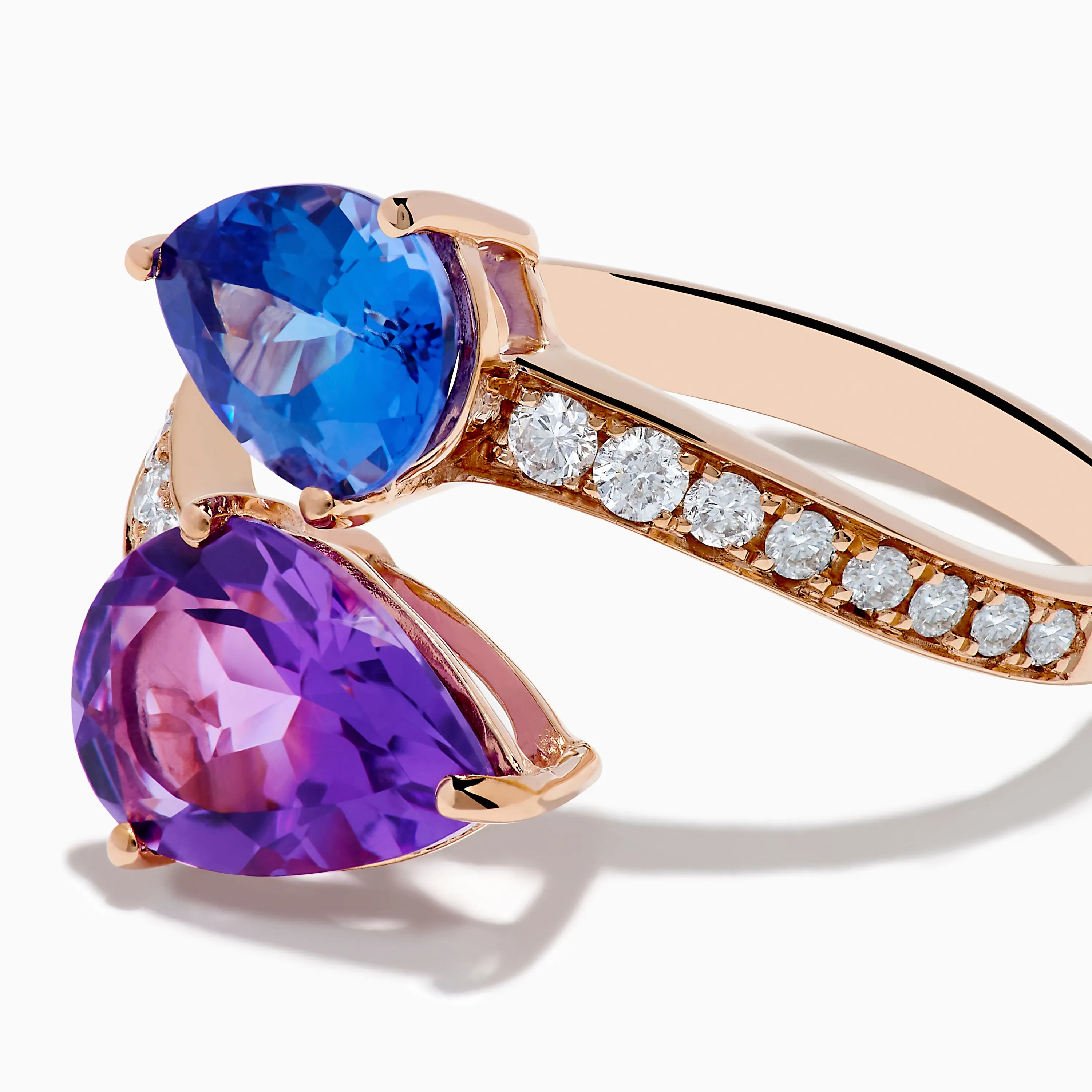 14K Rose Gold Amethyst, Tanzanite and Diamond Ring sold by Effy product image thumbnail 2