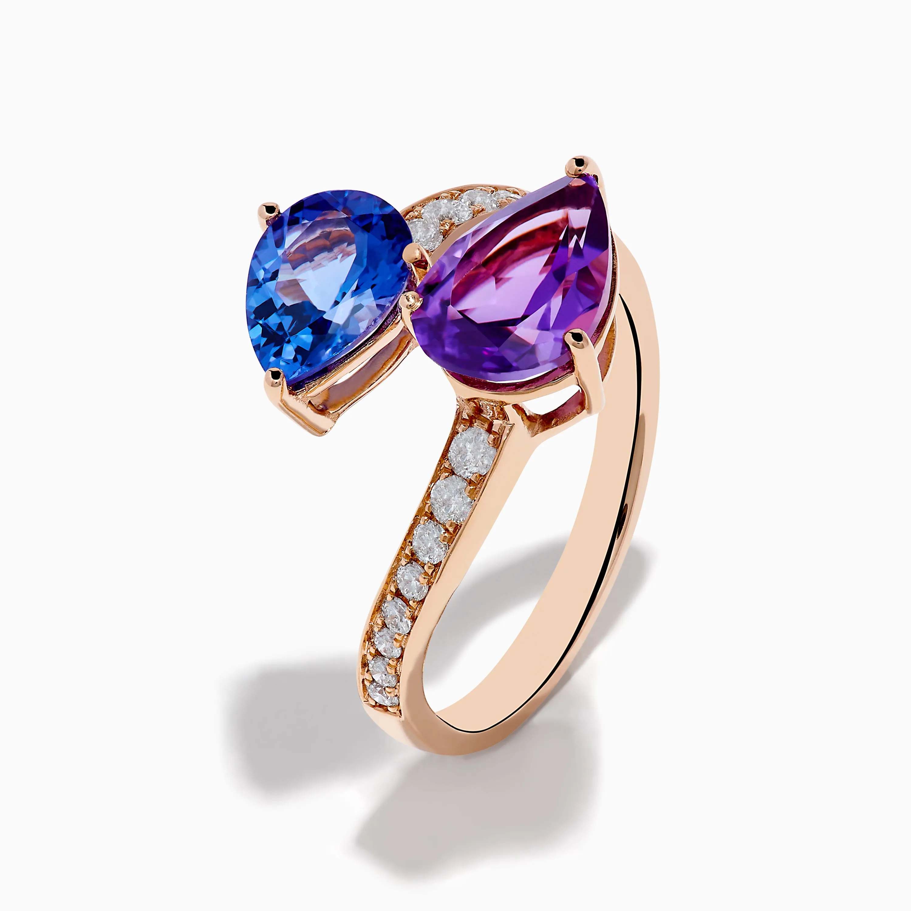 14K Rose Gold Amethyst, Tanzanite and Diamond Ring sold by Effy product image thumbnail 4