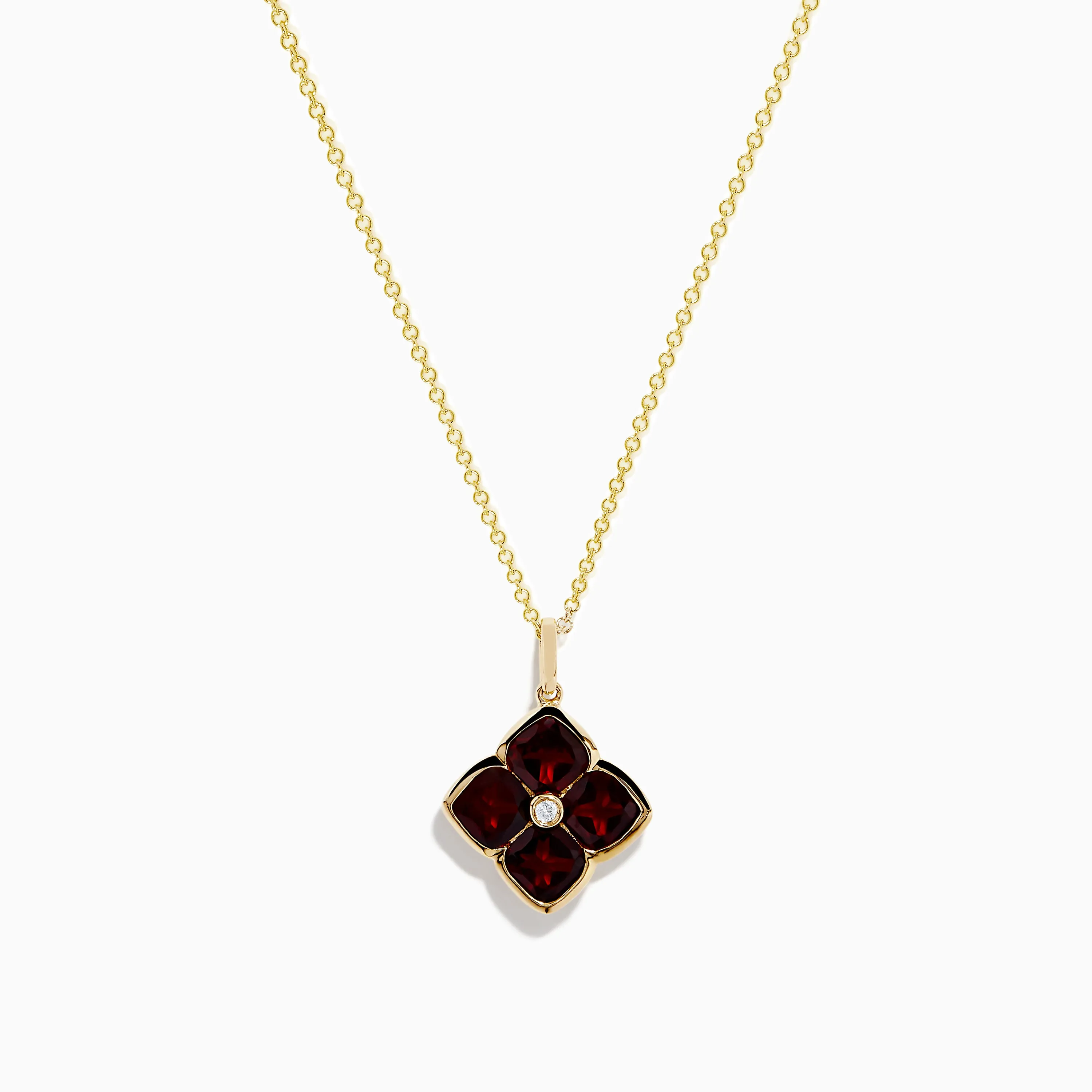 14K Yellow Gold Garnet and Diamond Pendant sold by Effy